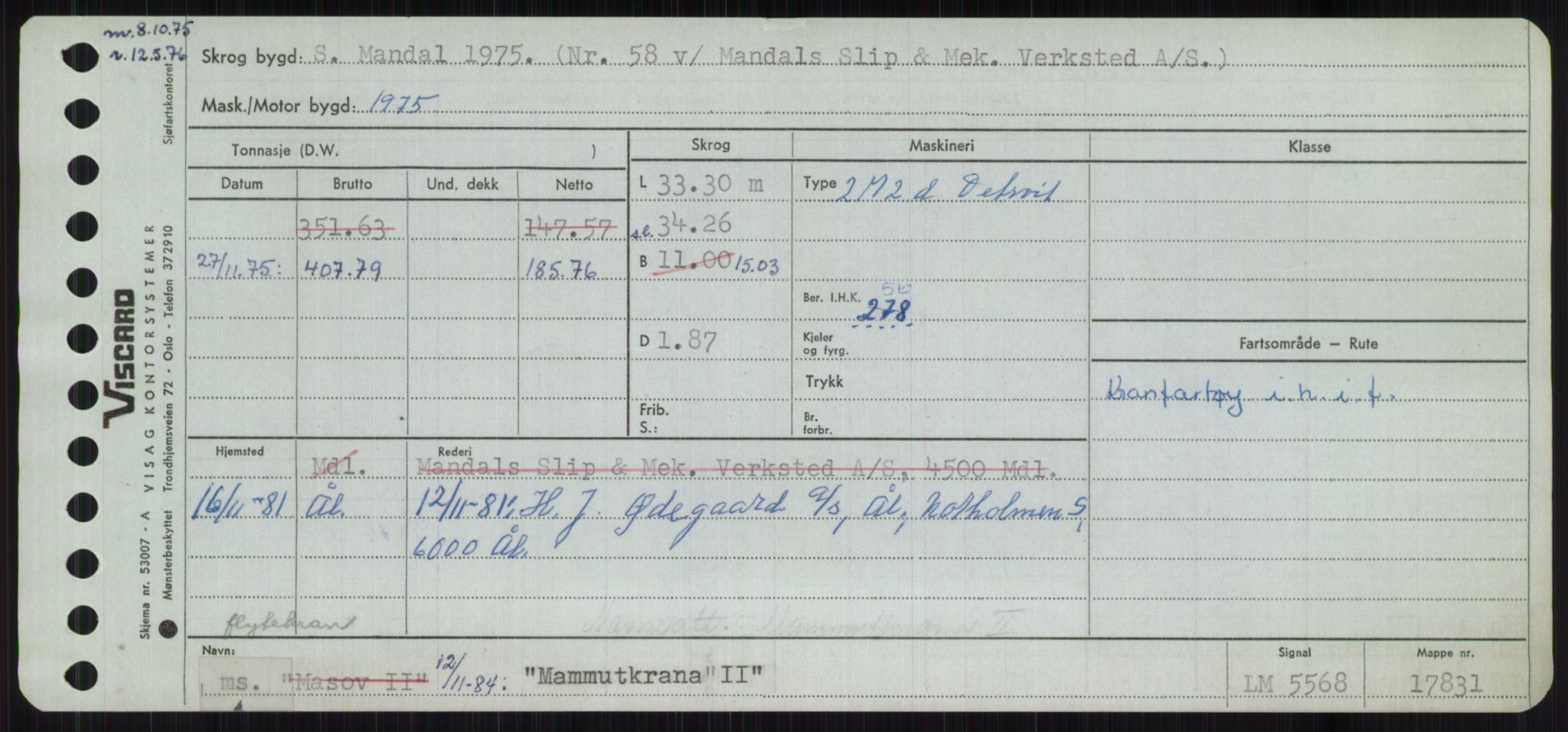 Sjøfartsdirektoratet med forløpere, Skipsmålingen, RA/S-1627/H/Ha/L0003/0002: Fartøy, Hilm-Mar / Fartøy, Kom-Mar, s. 879