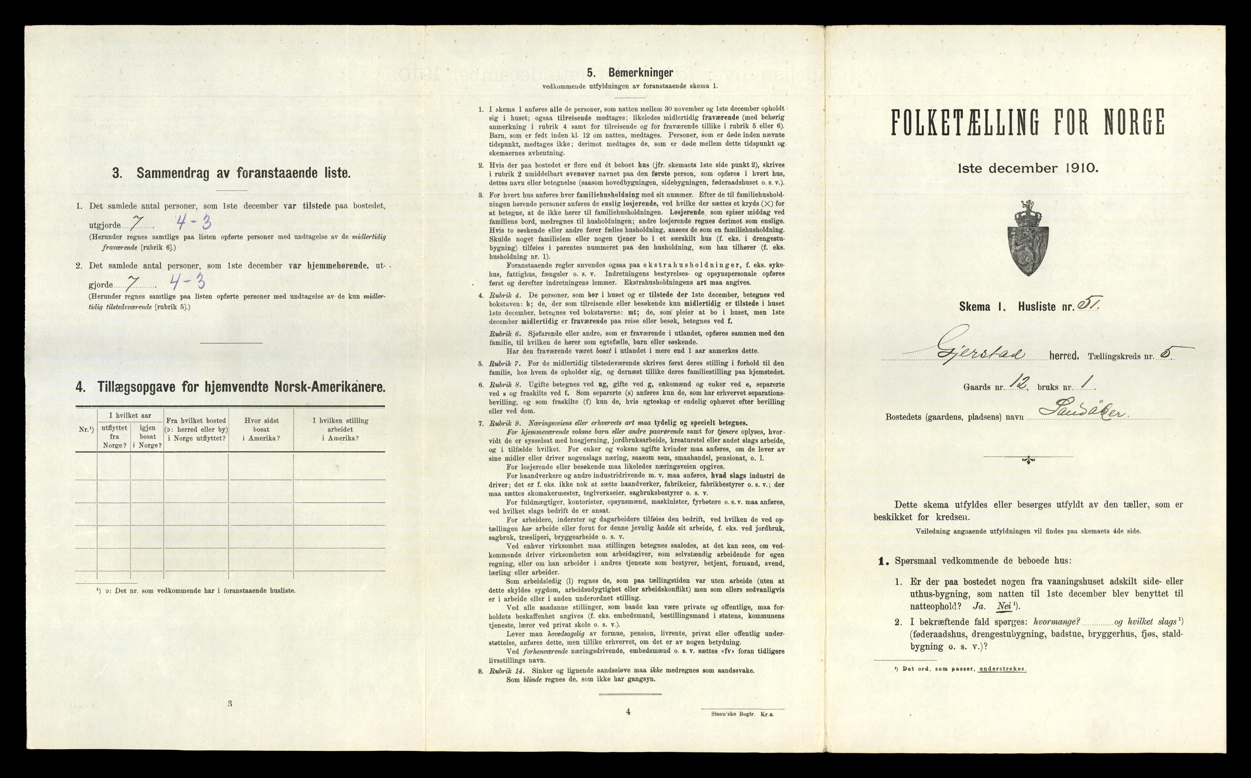 RA, Folketelling 1910 for 0911 Gjerstad herred, 1910, s. 363