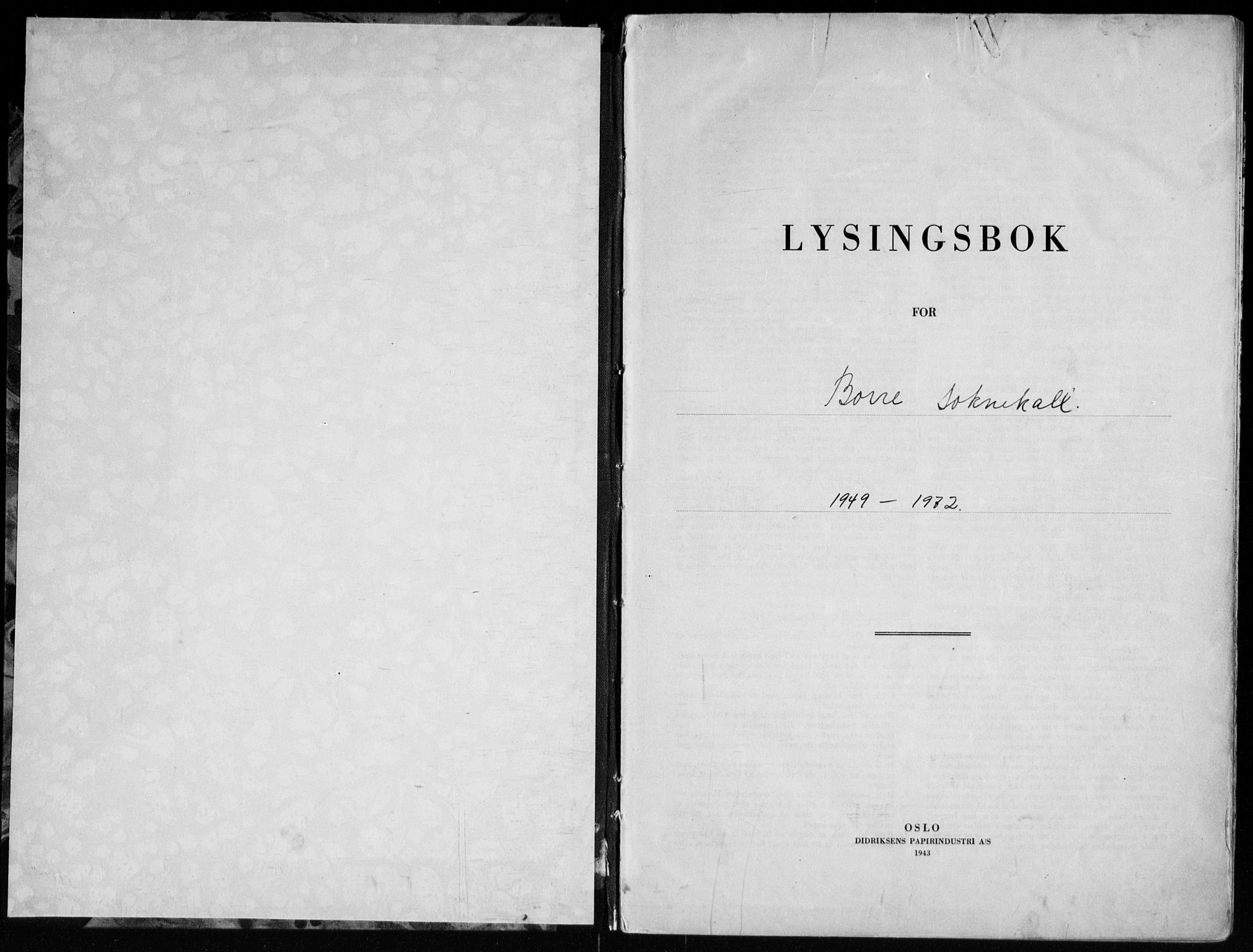 Borre kirkebøker, AV/SAKO-A-338/H/Ha/L0004: Lysningsprotokoll nr. 4, 1949-1972