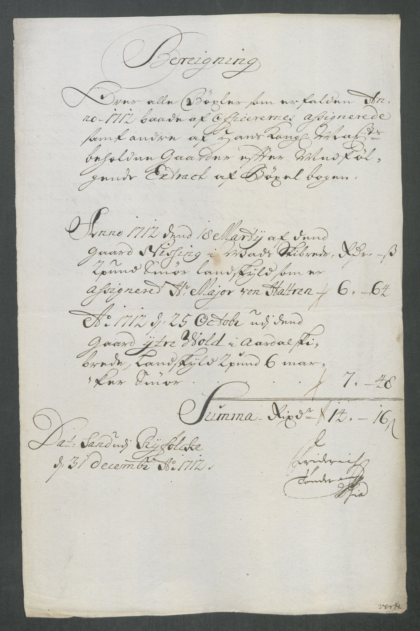 Rentekammeret inntil 1814, Reviderte regnskaper, Fogderegnskap, AV/RA-EA-4092/R47/L2865: Fogderegnskap Ryfylke, 1712, s. 201