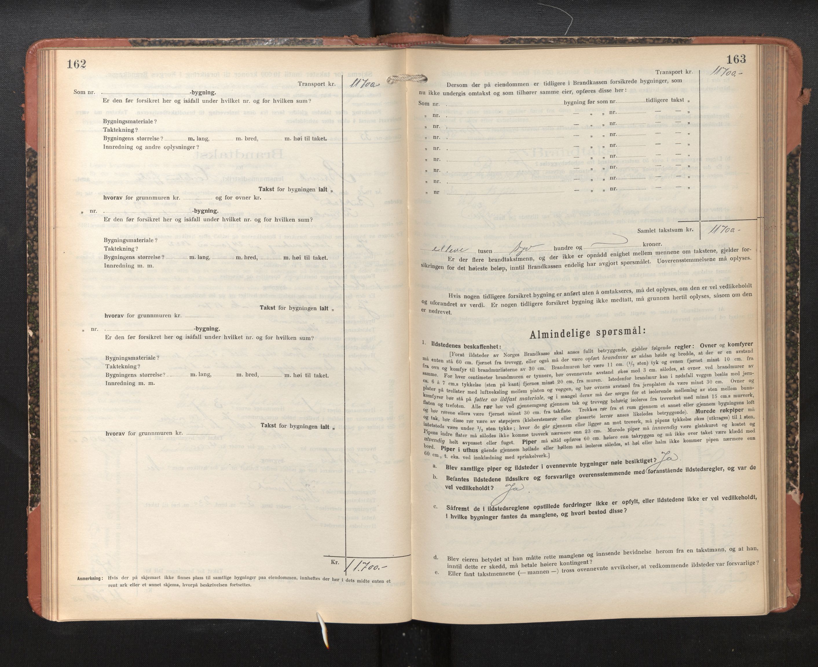 Lensmannen i Bruvik, SAB/A-31301/0012/L0010: Branntakstprotokoll, skjematakst, 1925-1936, s. 162-163