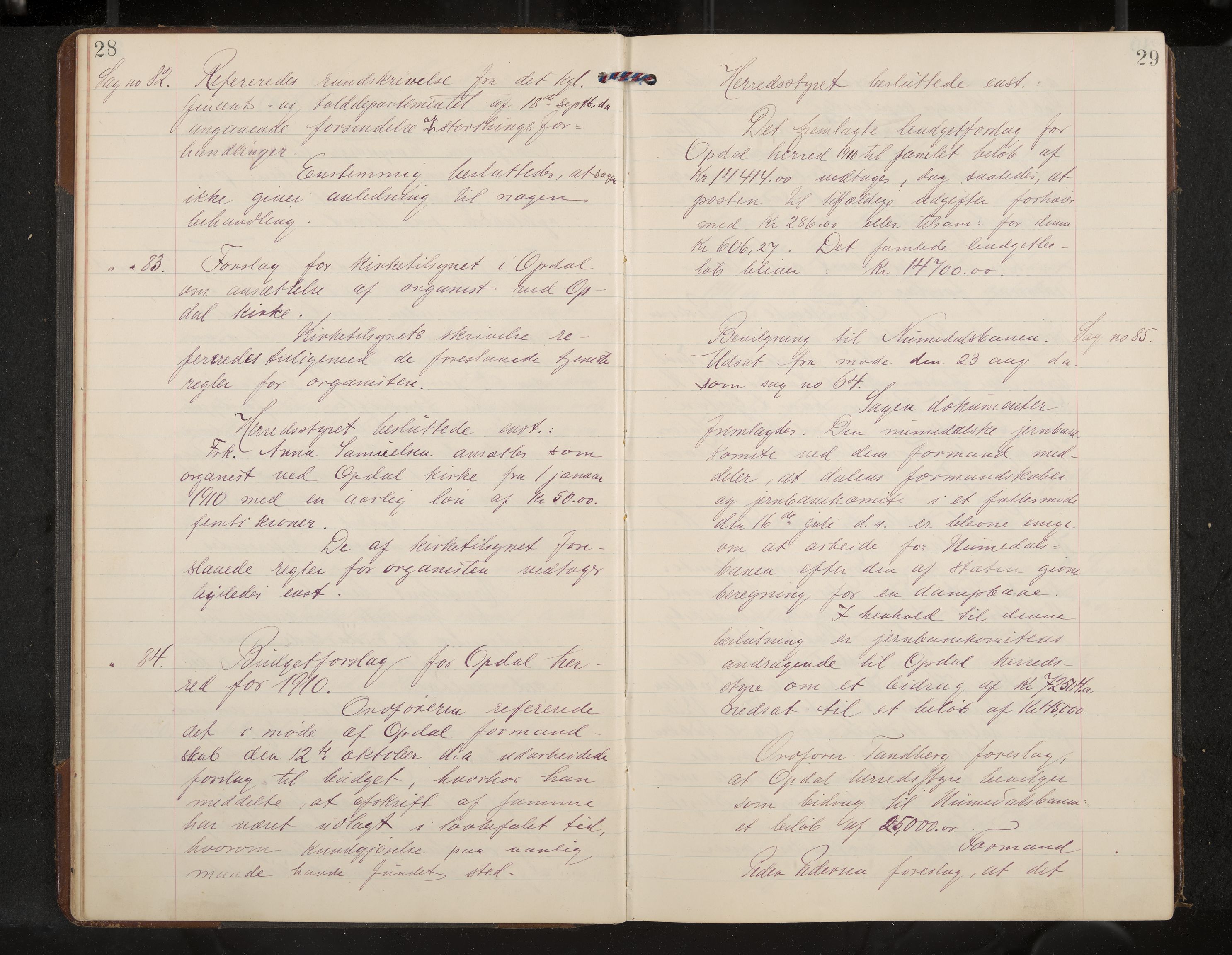 Uvdal formannskap og sentraladministrasjon, IKAK/0634021/A/Aa/L0002: Møtebok, 1909-1915, s. 28-29