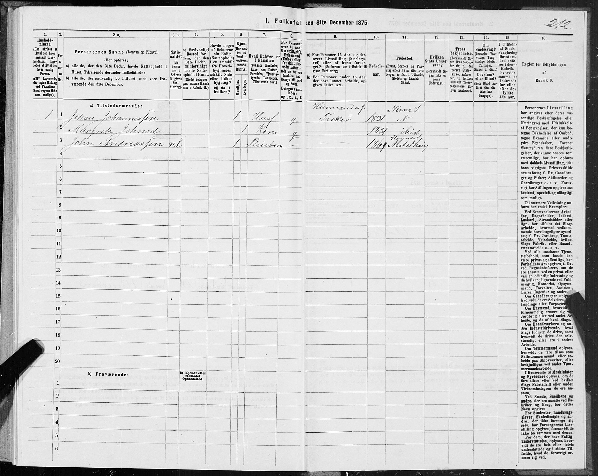 SAT, Folketelling 1875 for 1828P Nesna prestegjeld, 1875, s. 3212