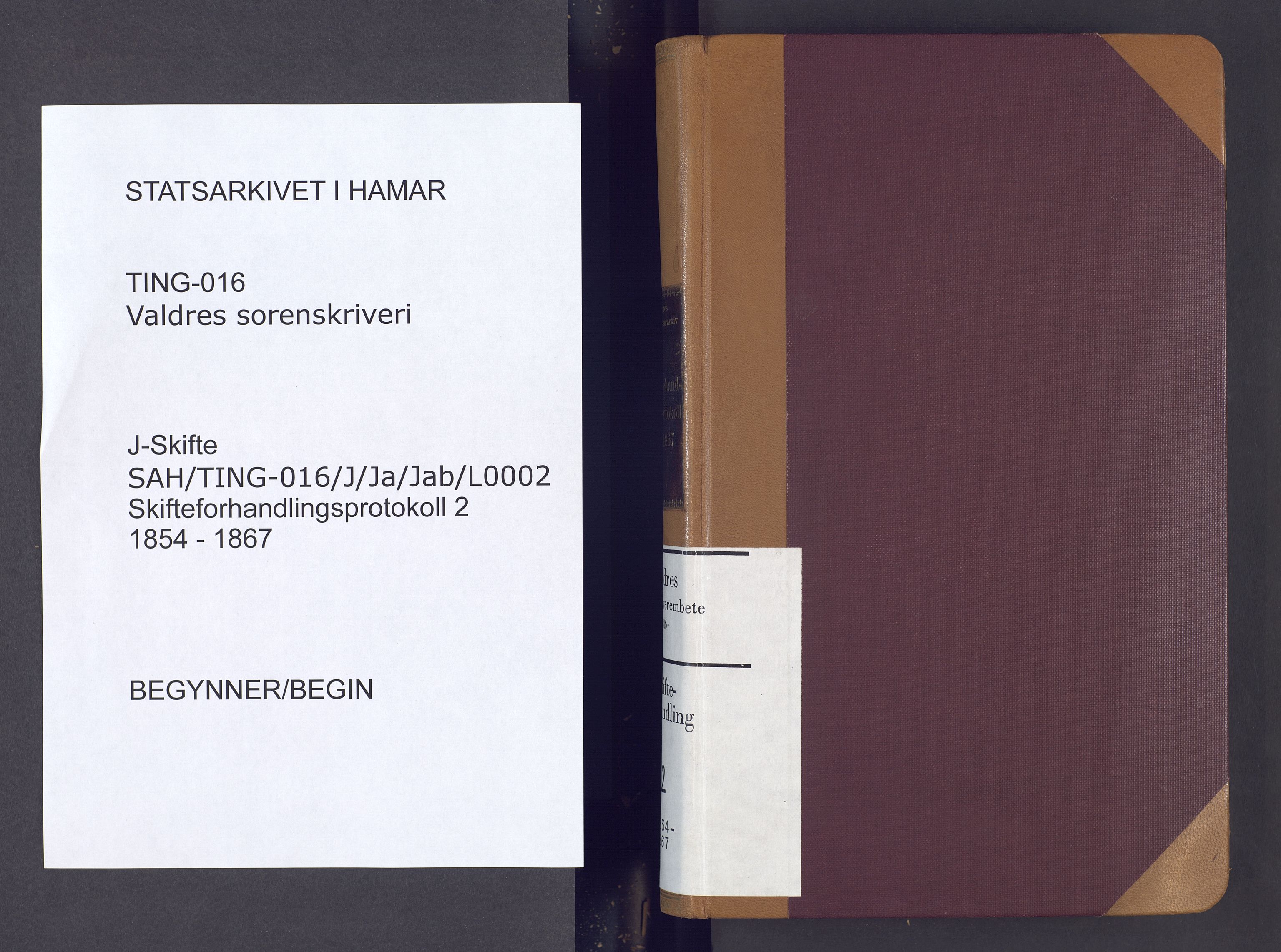 Valdres sorenskriveri, AV/SAH-TING-016/J/Ja/Jab/L0002: Skifteforhandlingsprotokoll, 1854-1867