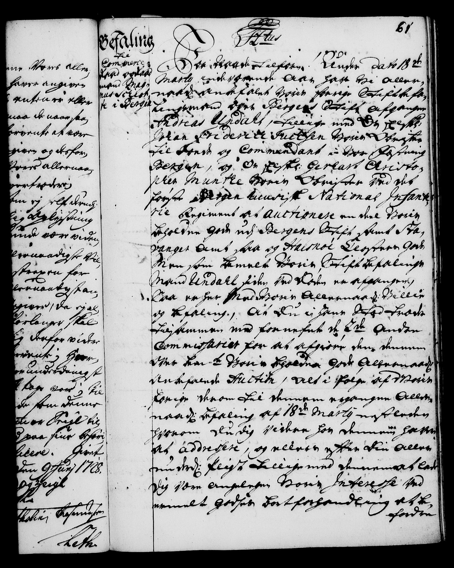 Rentekammeret, Kammerkanselliet, RA/EA-3111/G/Gg/Gga/L0003: Norsk ekspedisjonsprotokoll med register (merket RK 53.3), 1727-1734, s. 61