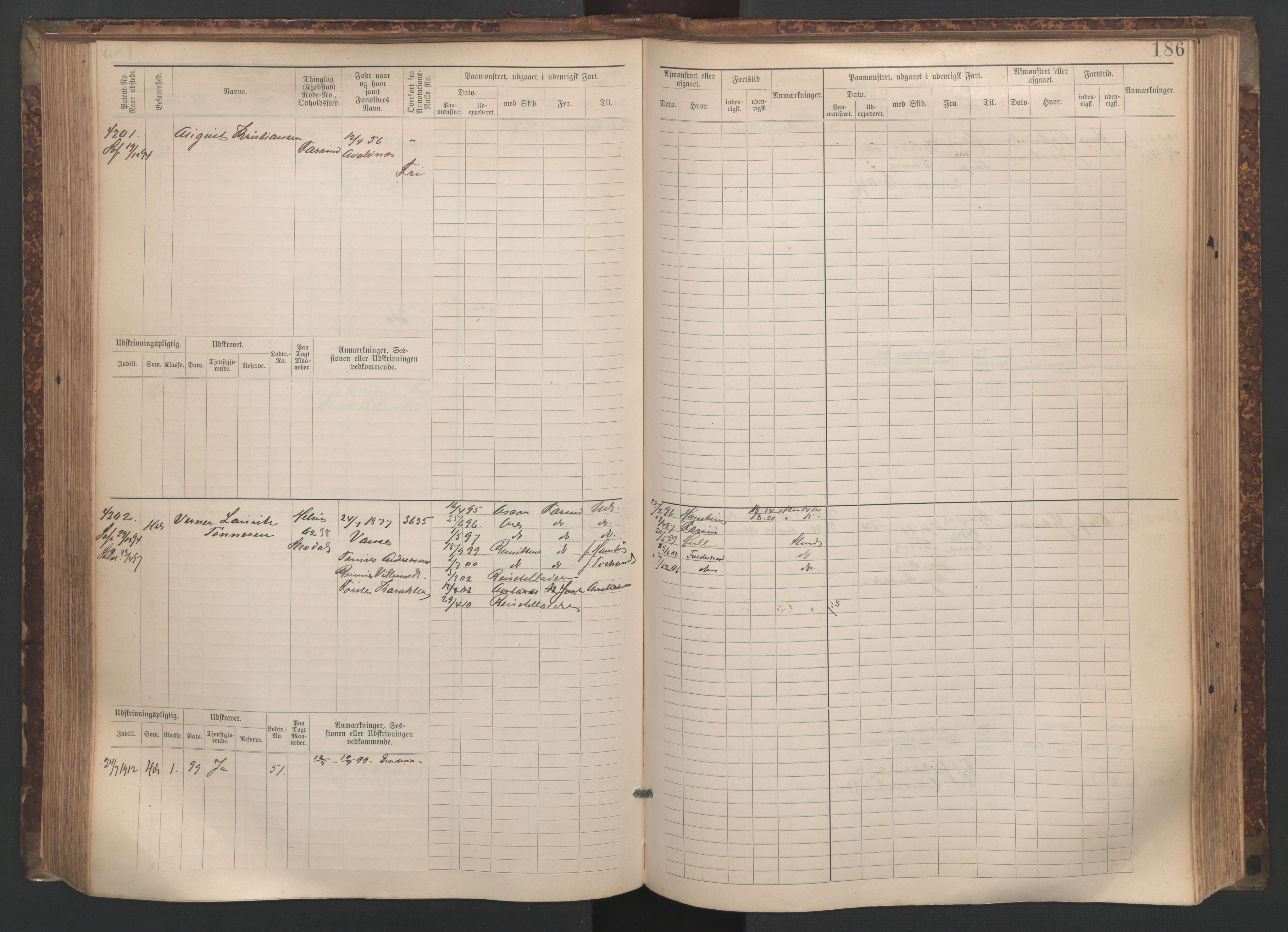 Farsund mønstringskrets, AV/SAK-2031-0017/F/Fb/L0020: Hovedrulle nr 3833-4506, Z-12, 1890-1930, s. 199