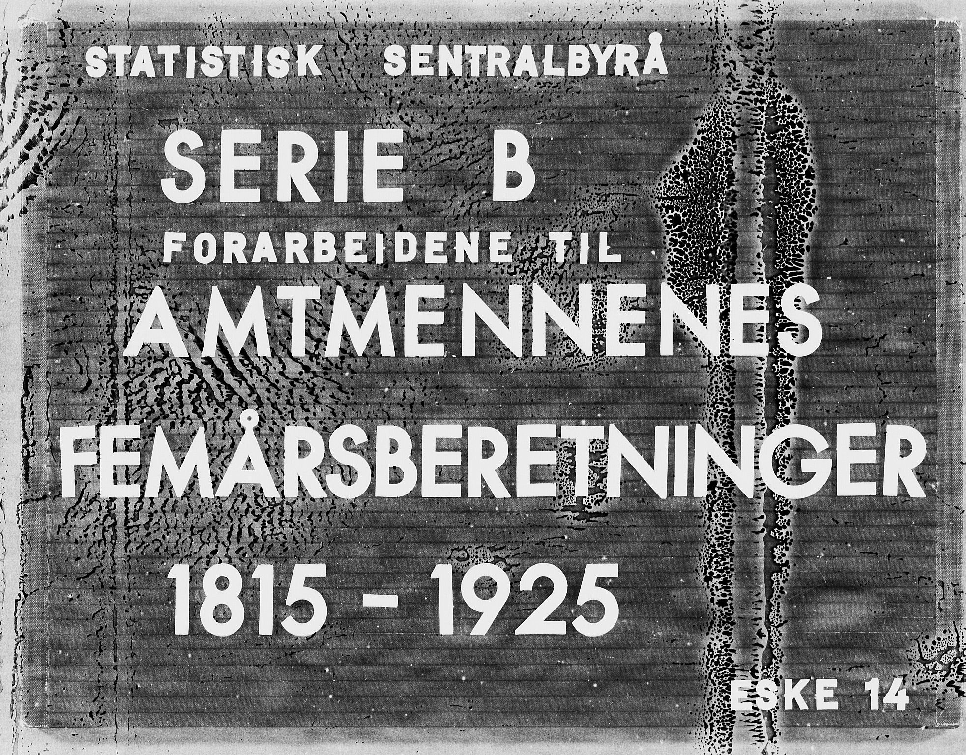 Statistisk sentralbyrå, Næringsøkonomiske emner, Generelt - Amtmennenes femårsberetninger, AV/RA-S-2233/F/Fa/L0014: --, 1861-1865, s. 1