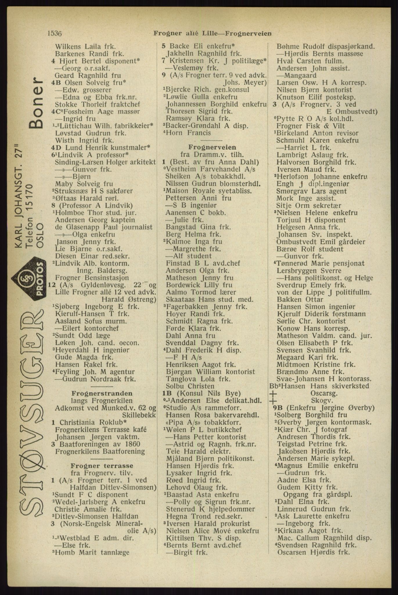 Kristiania/Oslo adressebok, PUBL/-, 1933, s. 1536