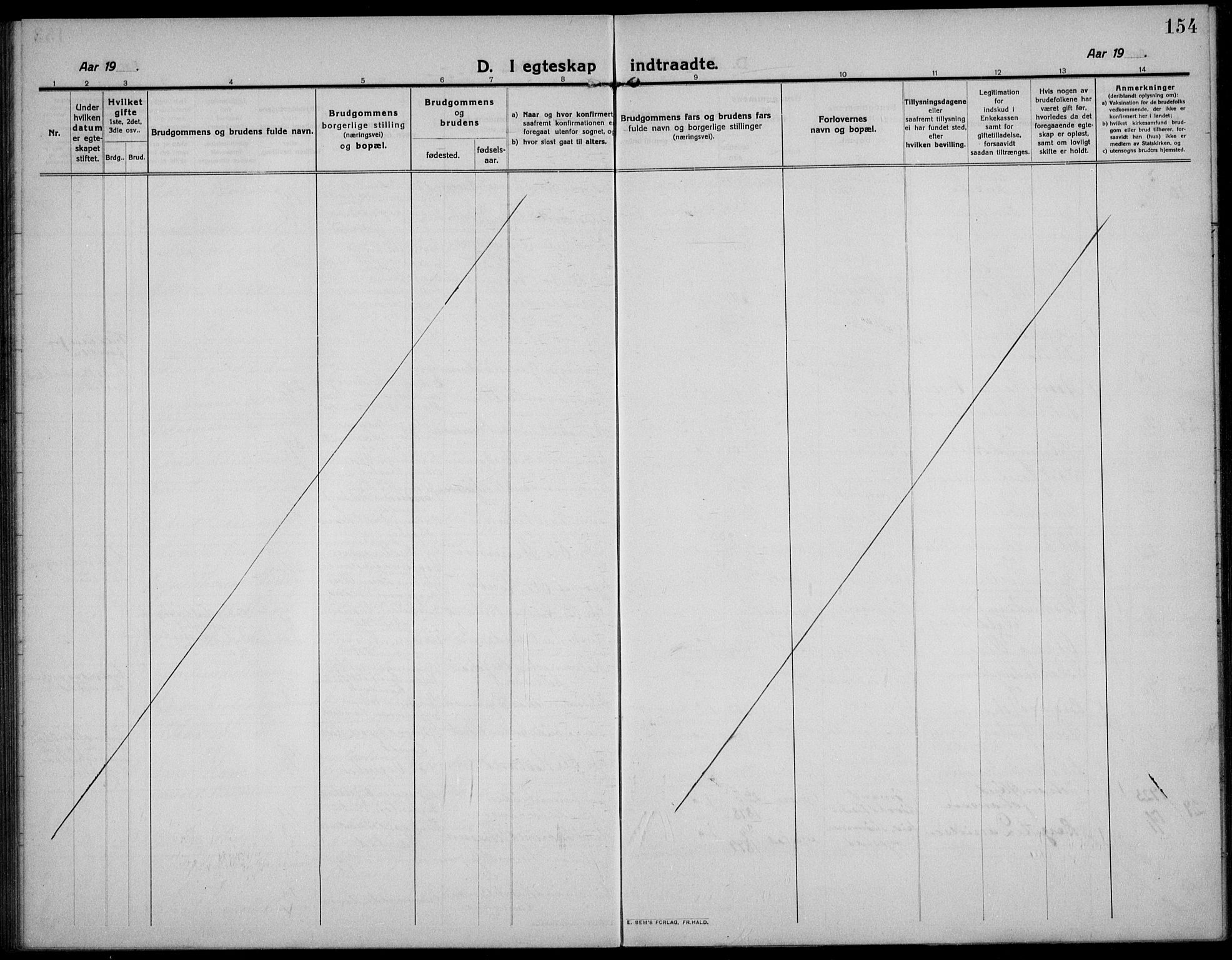 Barbu sokneprestkontor, AV/SAK-1111-0003/F/Fb/L0004: Klokkerbok nr. B 4, 1911-1936, s. 154