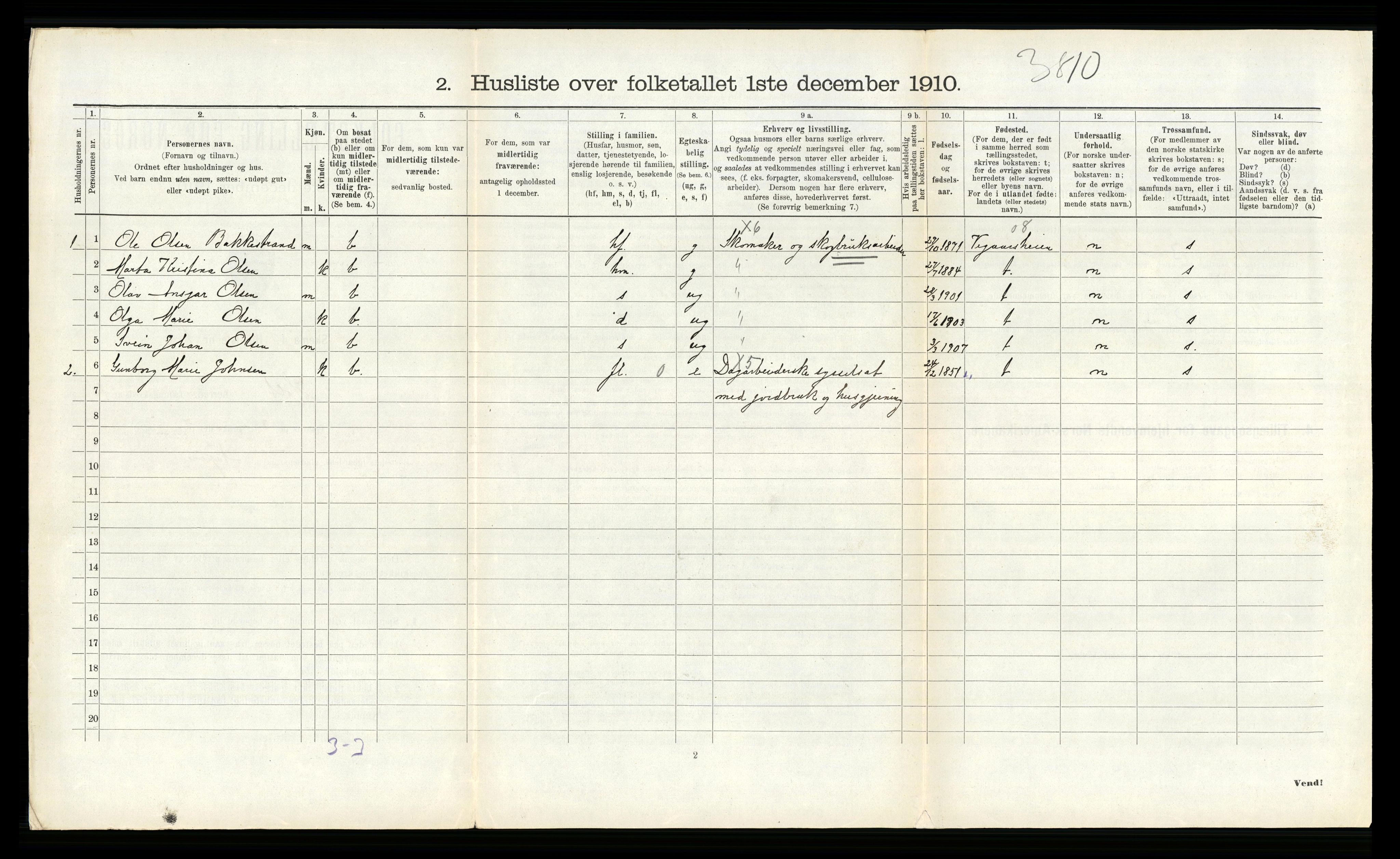 RA, Folketelling 1910 for 0914 Holt herred, 1910, s. 1139