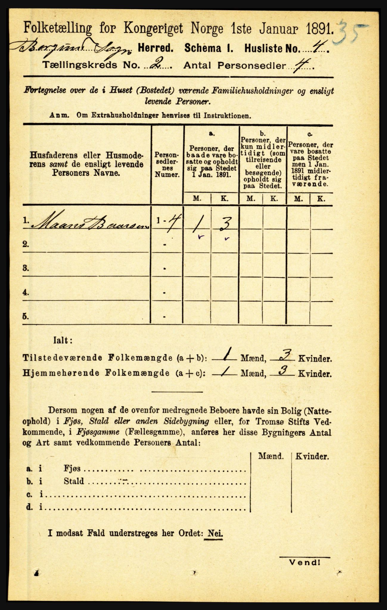 RA, Folketelling 1891 for 1423 Borgund herred, 1891, s. 265