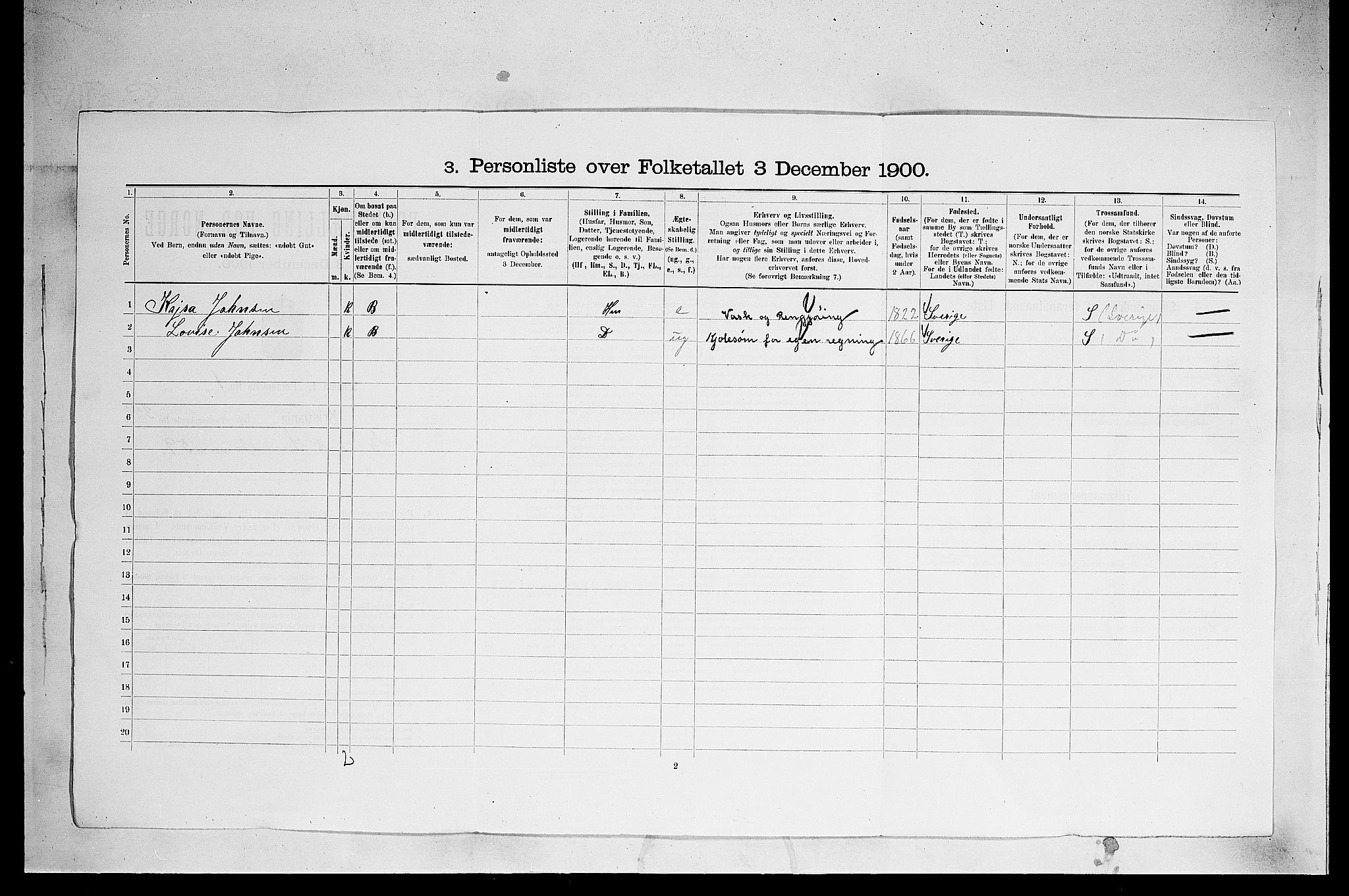 SAO, Folketelling 1900 for 0301 Kristiania kjøpstad, 1900, s. 18678