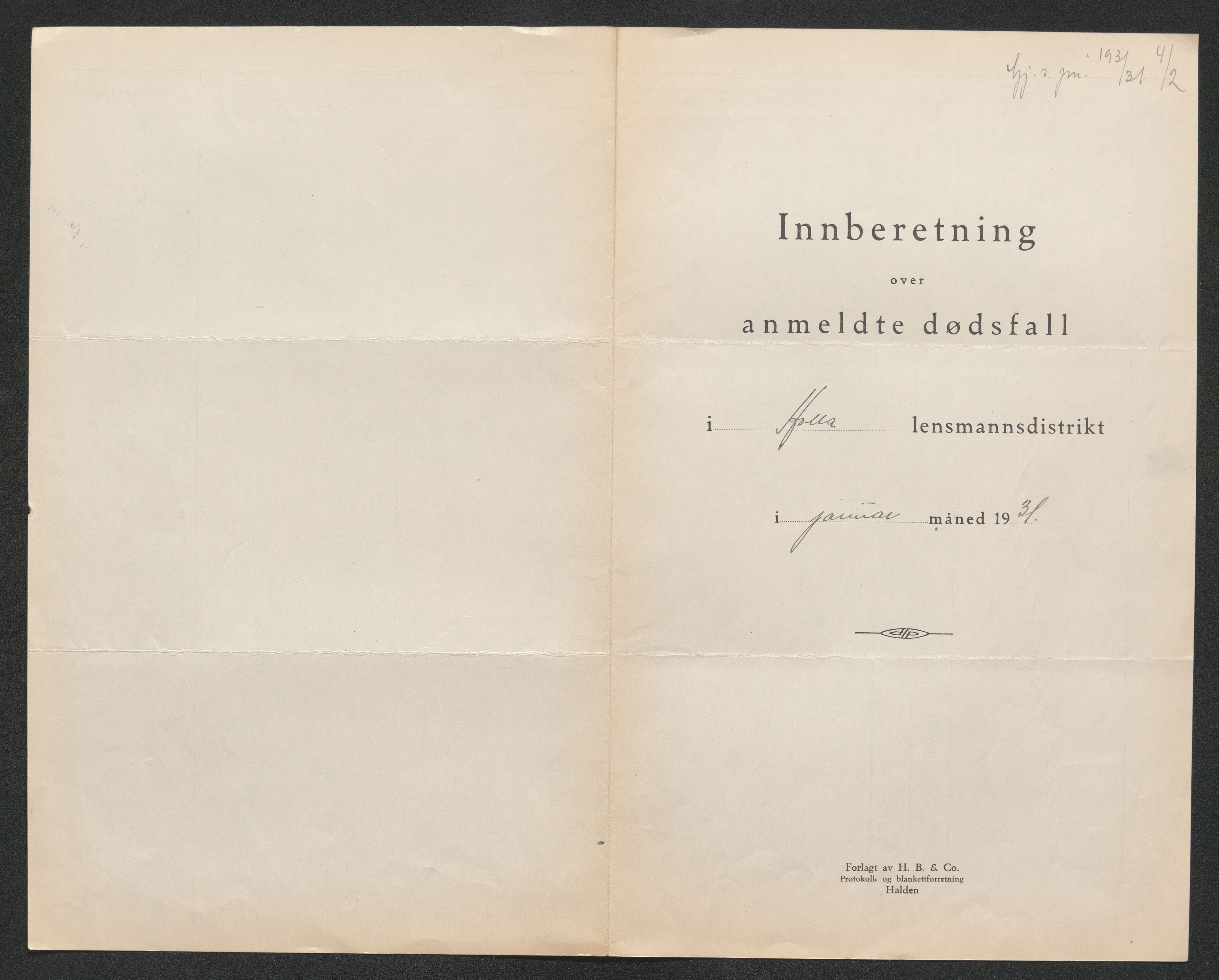 Nedre Telemark sorenskriveri, AV/SAKO-A-135/H/Ha/Hab/L0008: Dødsfallsfortegnelser
, 1931-1935, s. 4