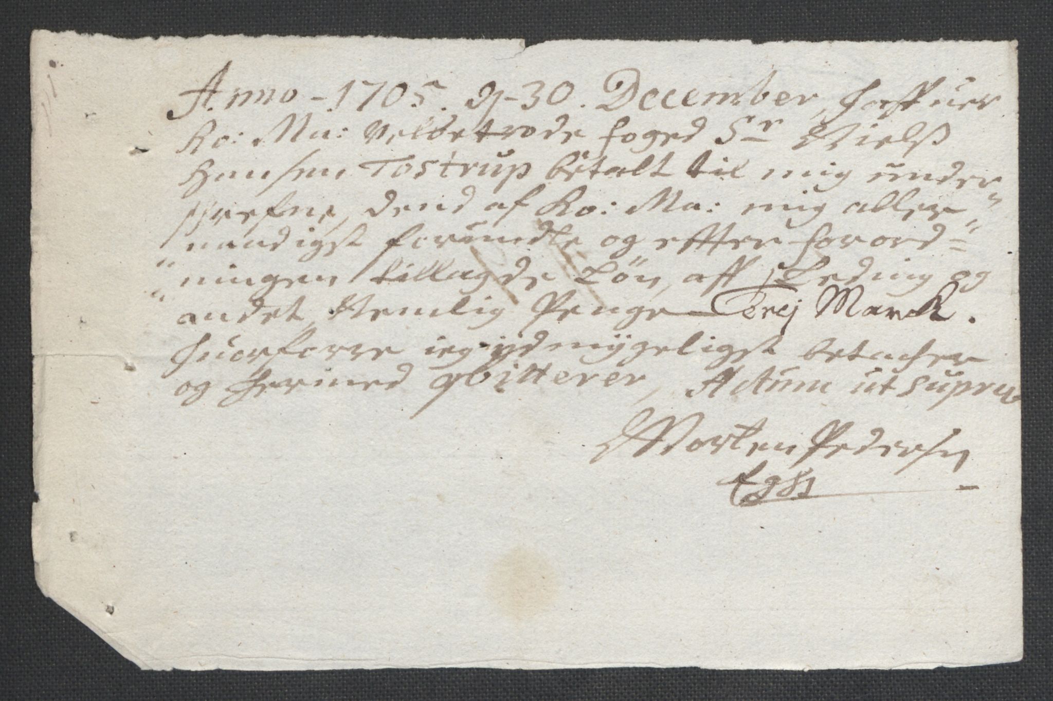 Rentekammeret inntil 1814, Reviderte regnskaper, Fogderegnskap, RA/EA-4092/R43/L2551: Fogderegnskap Lista og Mandal, 1705-1709, s. 75