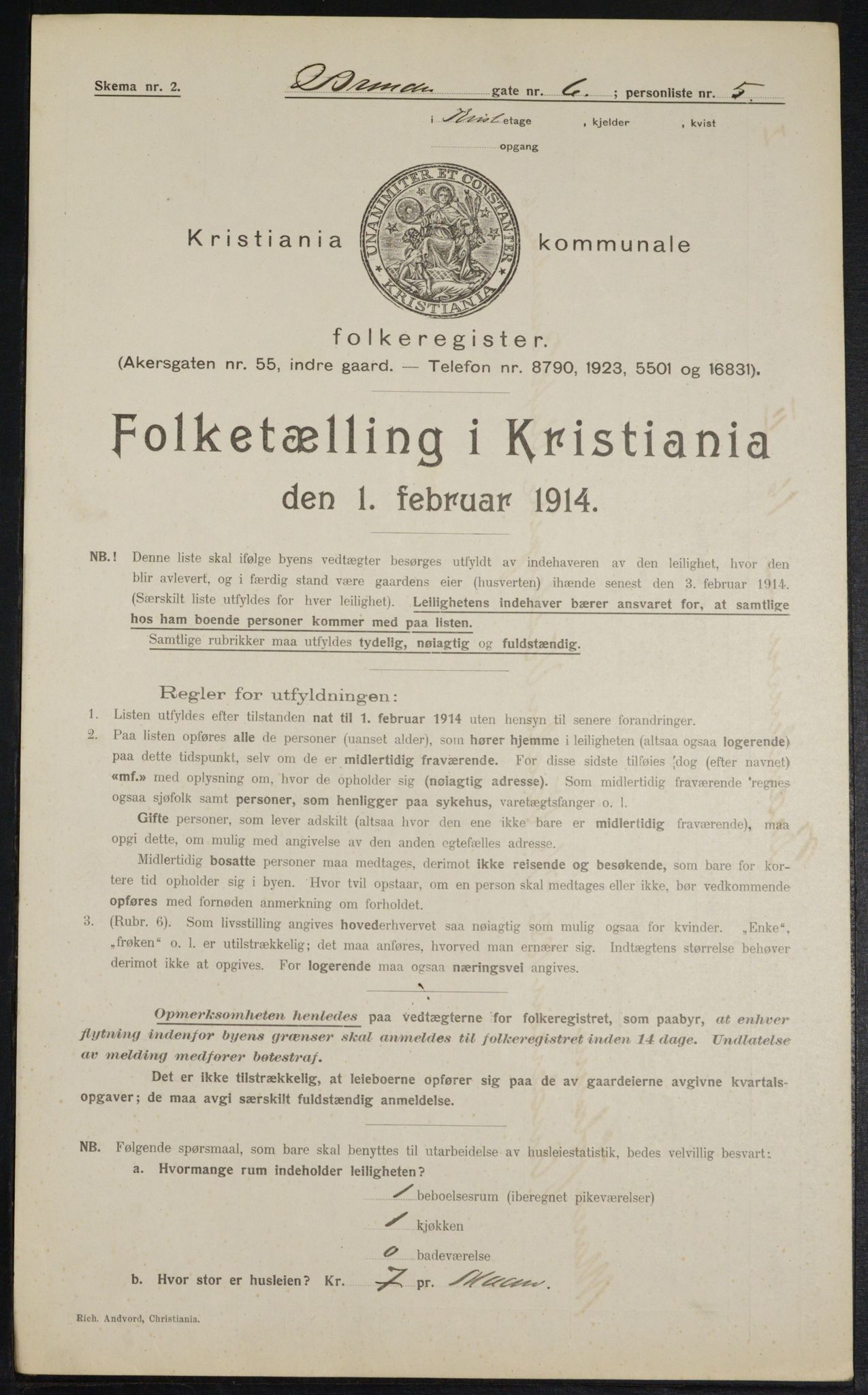 OBA, Kommunal folketelling 1.2.1914 for Kristiania, 1914, s. 8781