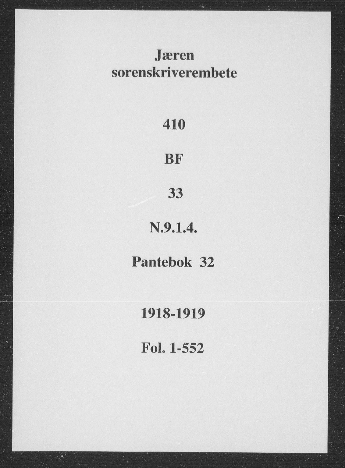 Jæren sorenskriveri, SAST/A-100310/01/4/41/41BF/L0033: Pantebok nr. 32a, 1918-1919