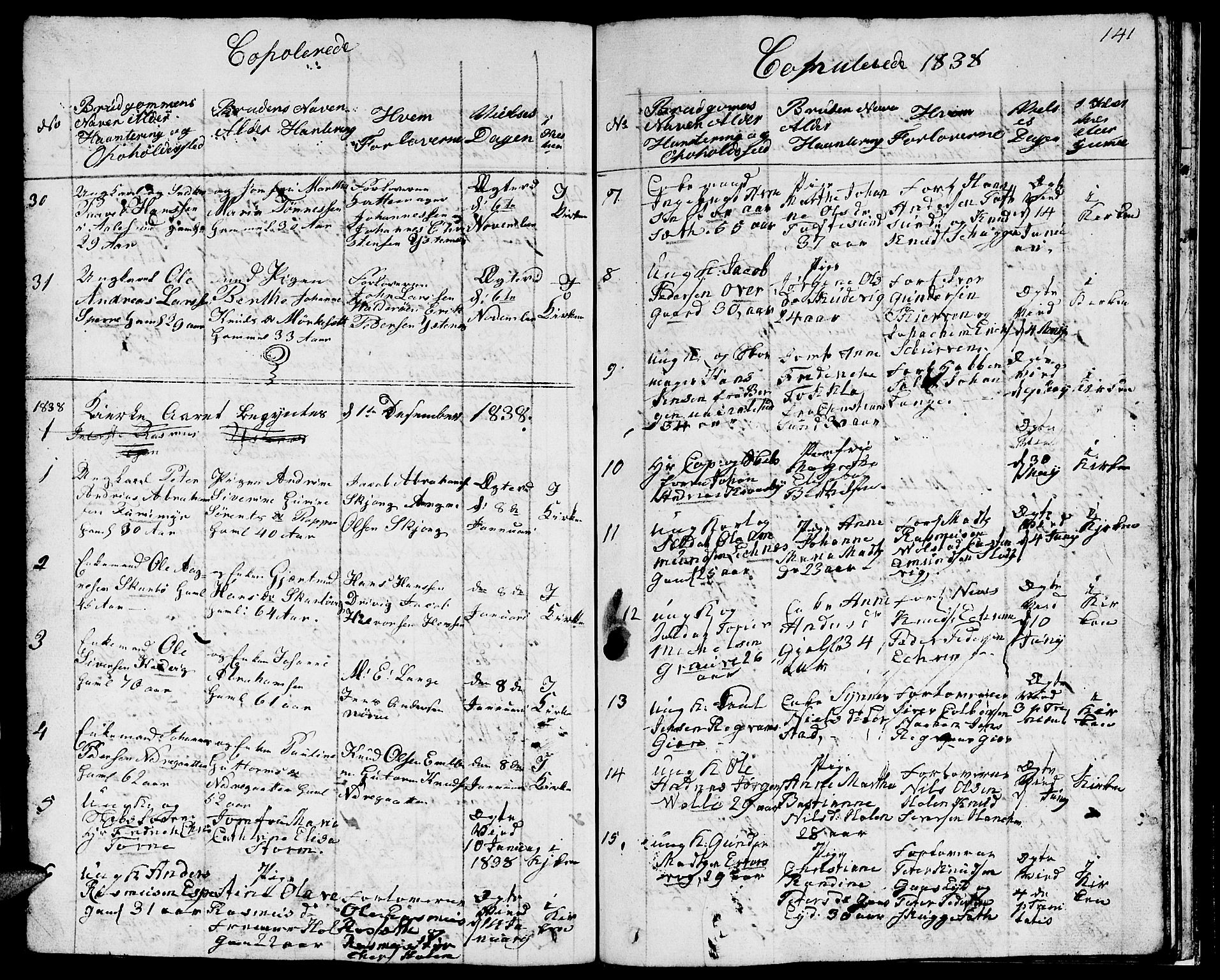 Ministerialprotokoller, klokkerbøker og fødselsregistre - Møre og Romsdal, AV/SAT-A-1454/528/L0425: Klokkerbok nr. 528C06, 1827-1840, s. 141