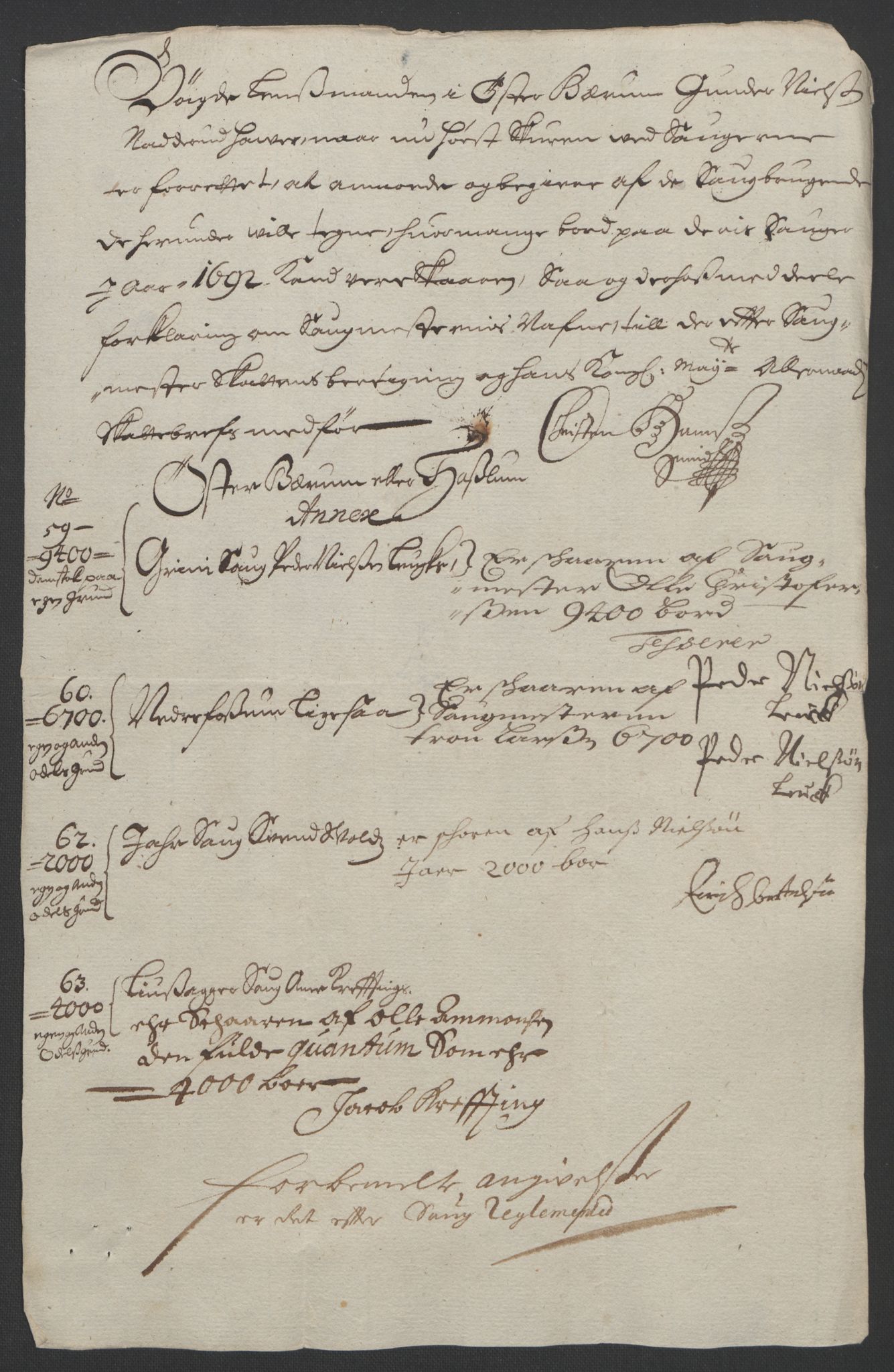 Rentekammeret inntil 1814, Reviderte regnskaper, Fogderegnskap, RA/EA-4092/R08/L0426: Fogderegnskap Aker, 1692-1693, s. 106