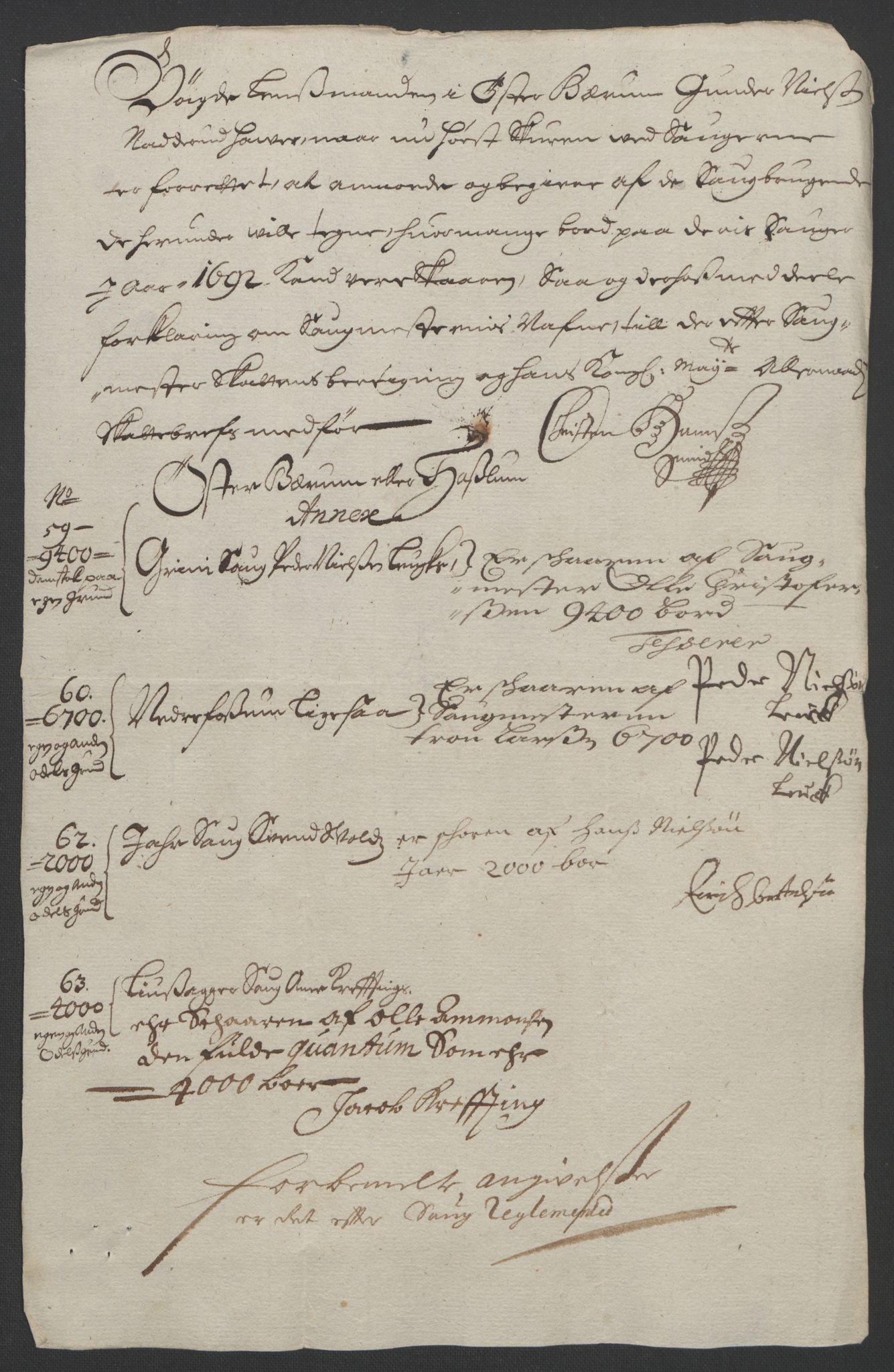 Rentekammeret inntil 1814, Reviderte regnskaper, Fogderegnskap, AV/RA-EA-4092/R08/L0426: Fogderegnskap Aker, 1692-1693, s. 106