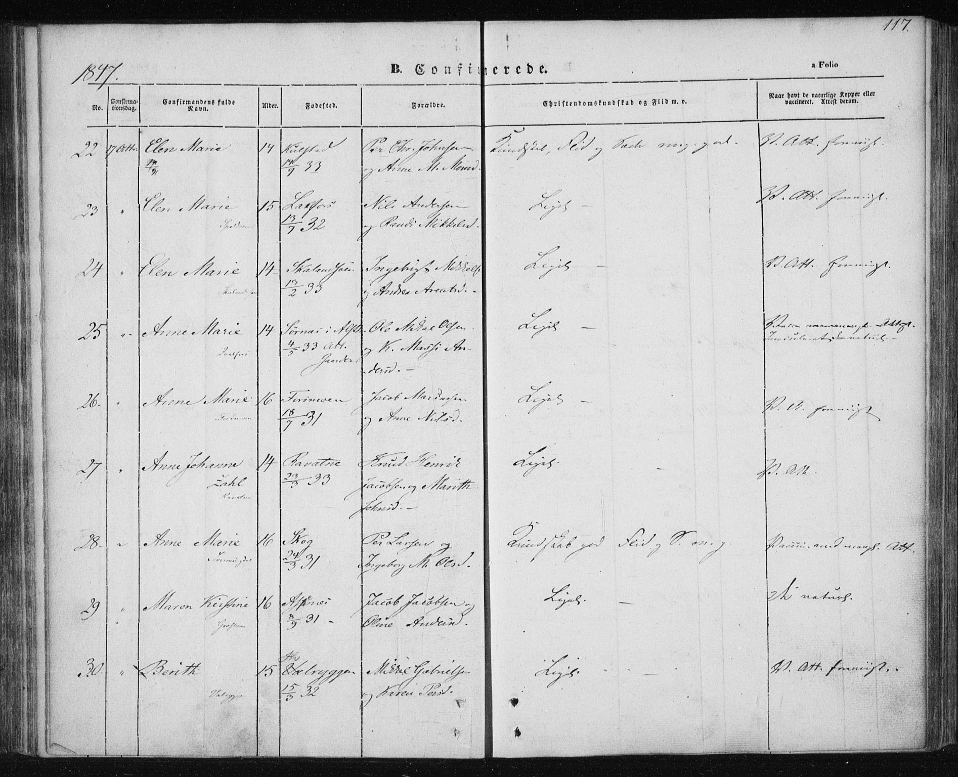Ministerialprotokoller, klokkerbøker og fødselsregistre - Nordland, AV/SAT-A-1459/820/L0291: Ministerialbok nr. 820A12, 1846-1854, s. 117