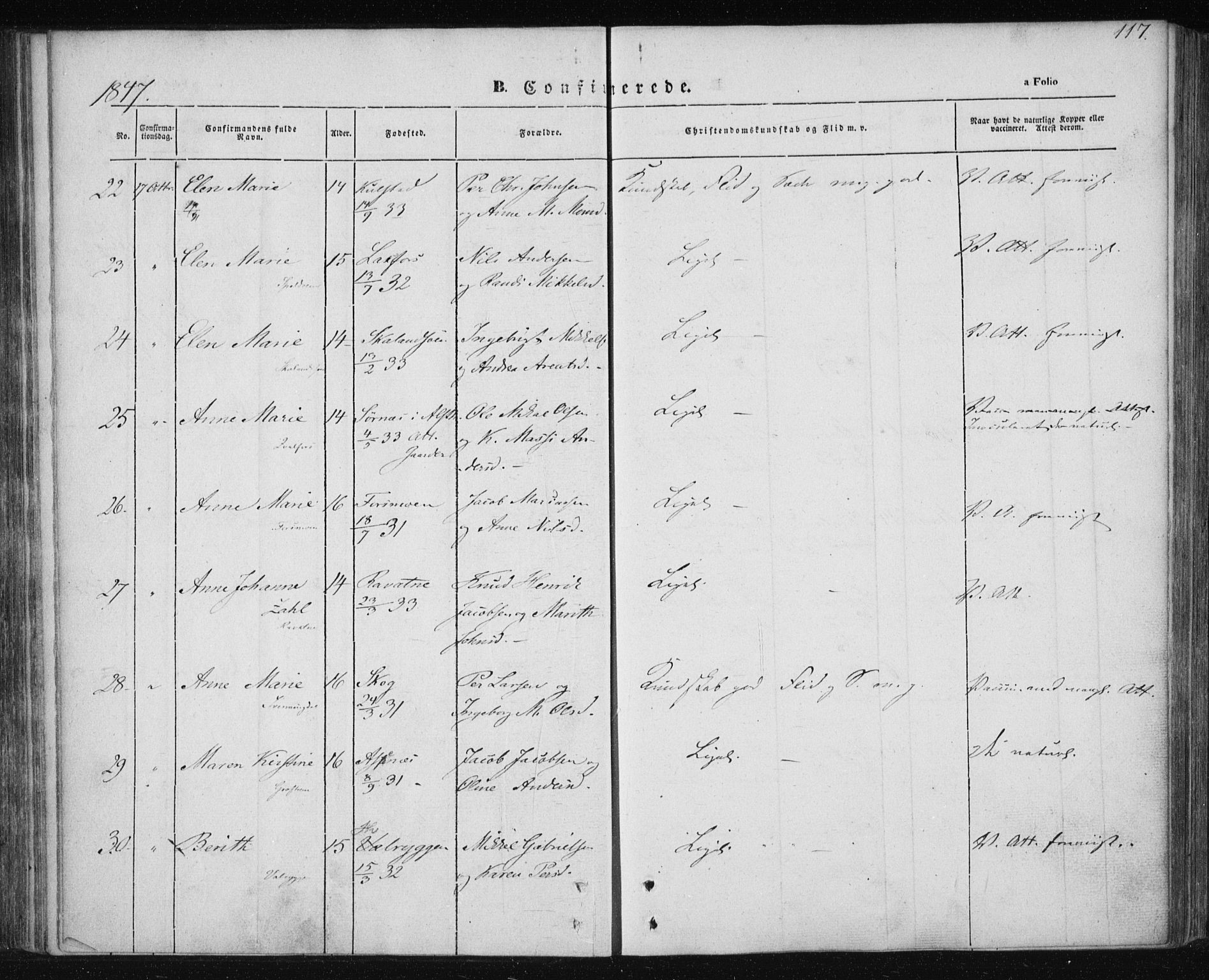 Ministerialprotokoller, klokkerbøker og fødselsregistre - Nordland, SAT/A-1459/820/L0291: Ministerialbok nr. 820A12, 1846-1854, s. 117