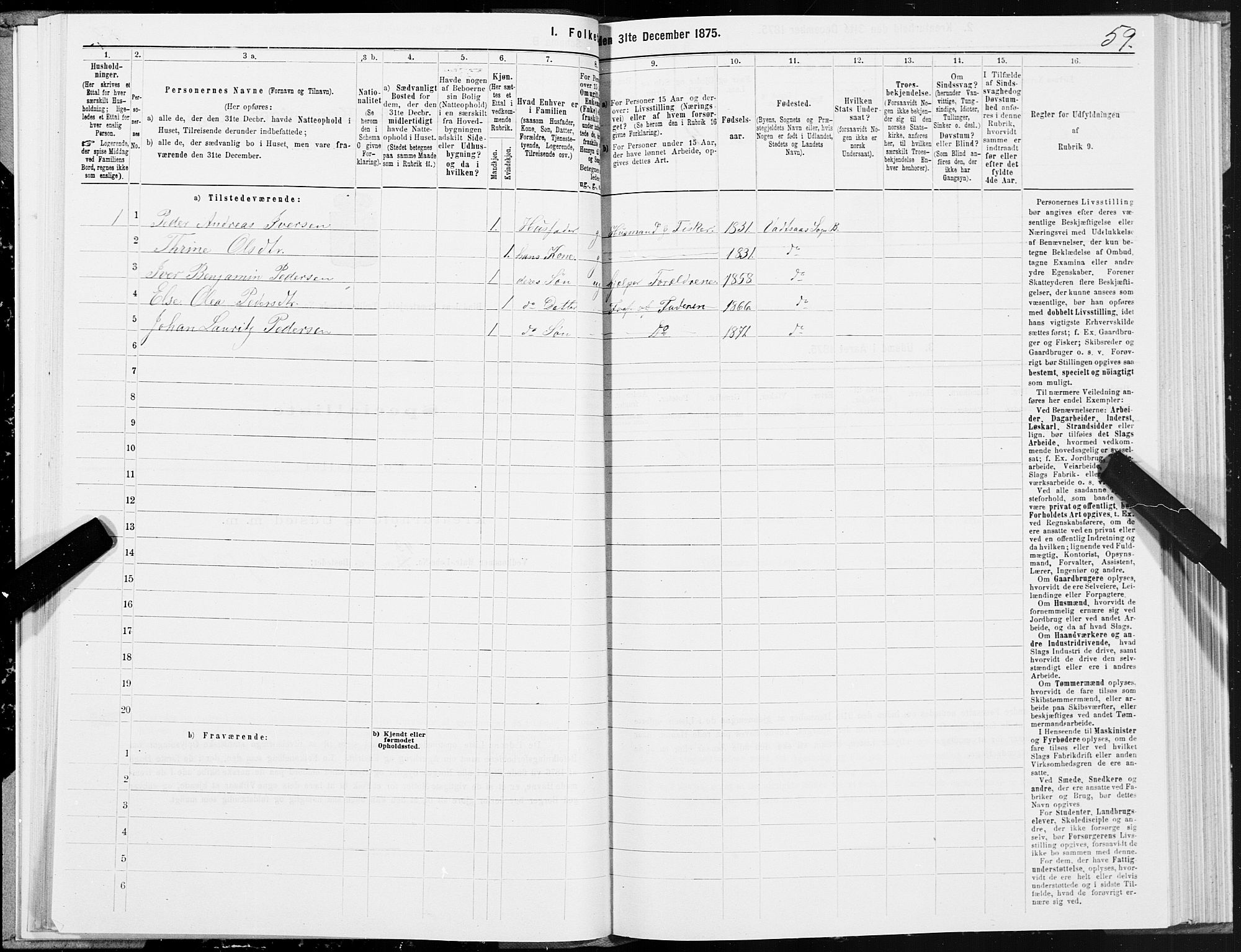 SAT, Folketelling 1875 for 1811P Bindal prestegjeld, 1875, s. 2059