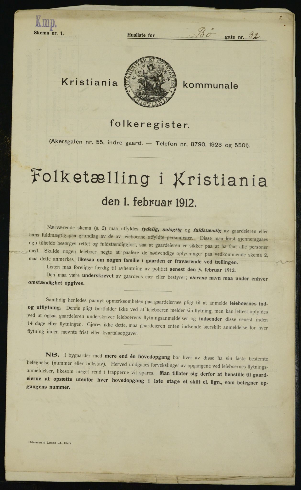 OBA, Kommunal folketelling 1.2.1912 for Kristiania, 1912, s. 11228