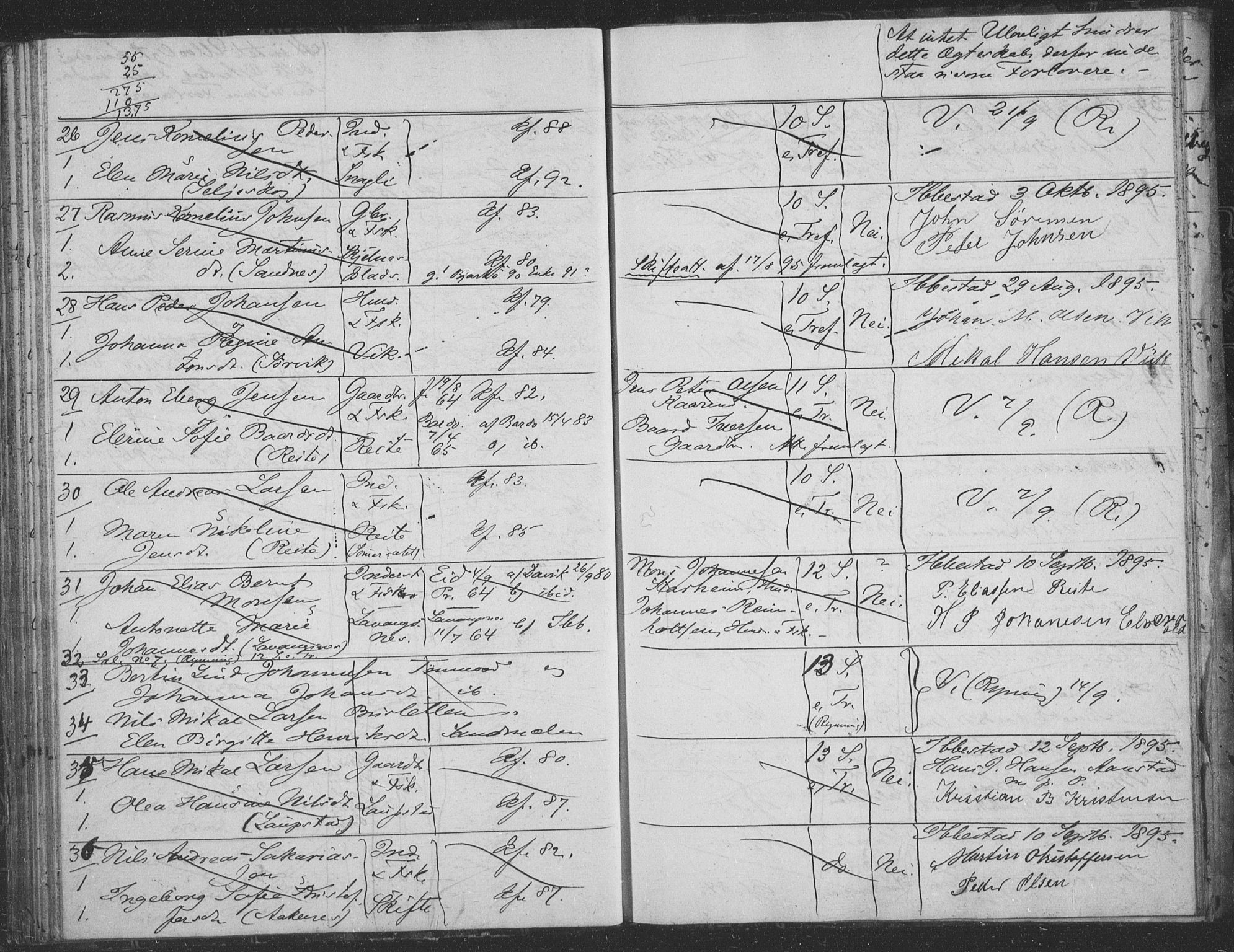 Ibestad sokneprestembete, AV/SATØ-S-0077/I/Ie/L0066: Lysningsprotokoll nr. 66, 1888-1904