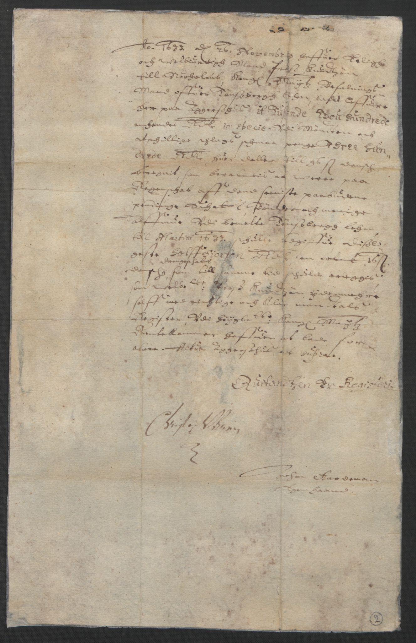 Rentekammeret inntil 1814, Reviderte regnskaper, Lensregnskaper, AV/RA-EA-5023/R/Rb/Rbo/L0014: Tønsberg len, 1632-1634