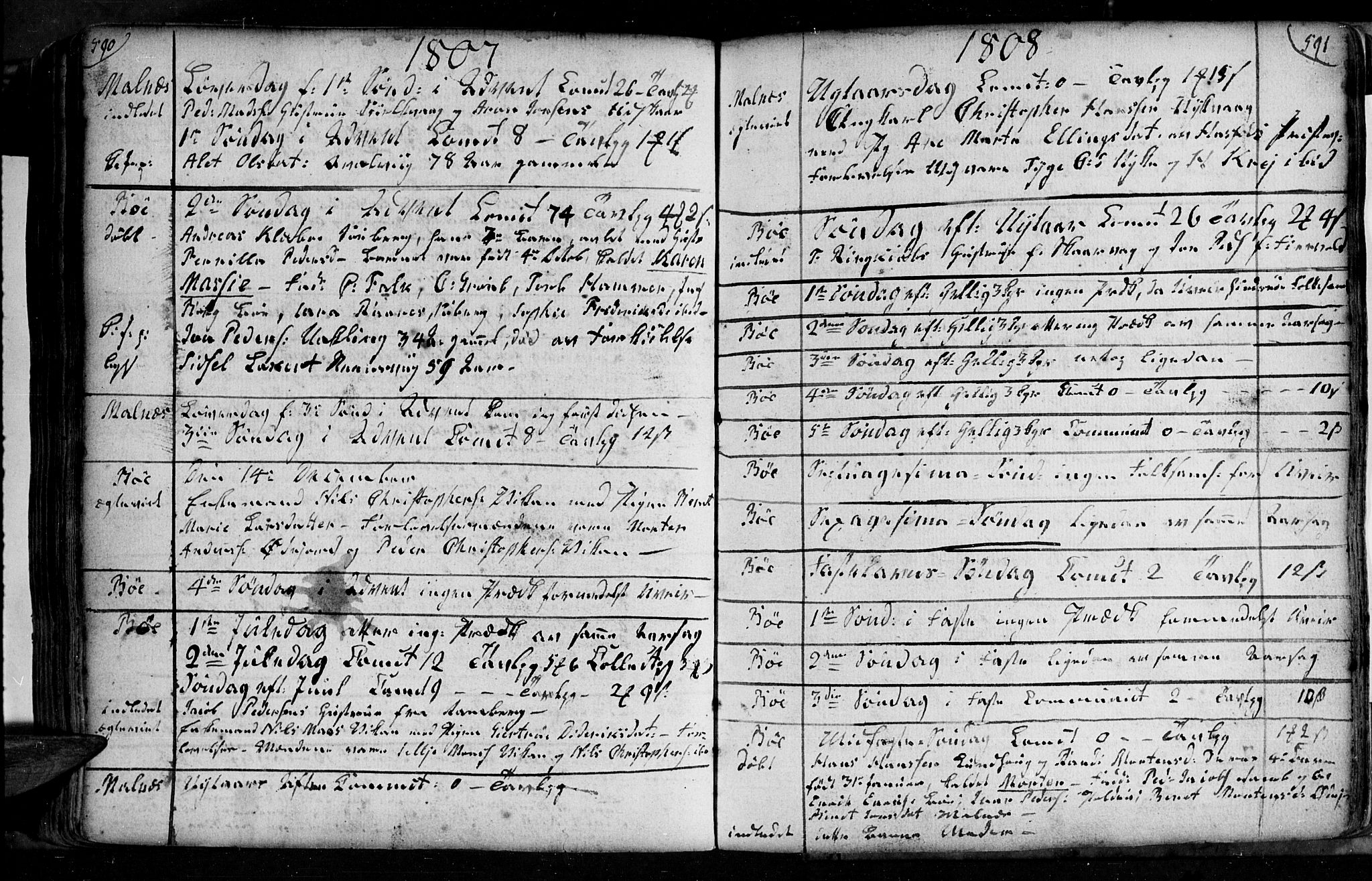 Ministerialprotokoller, klokkerbøker og fødselsregistre - Nordland, AV/SAT-A-1459/891/L1297: Ministerialbok nr. 891A02, 1759-1820, s. 590-591