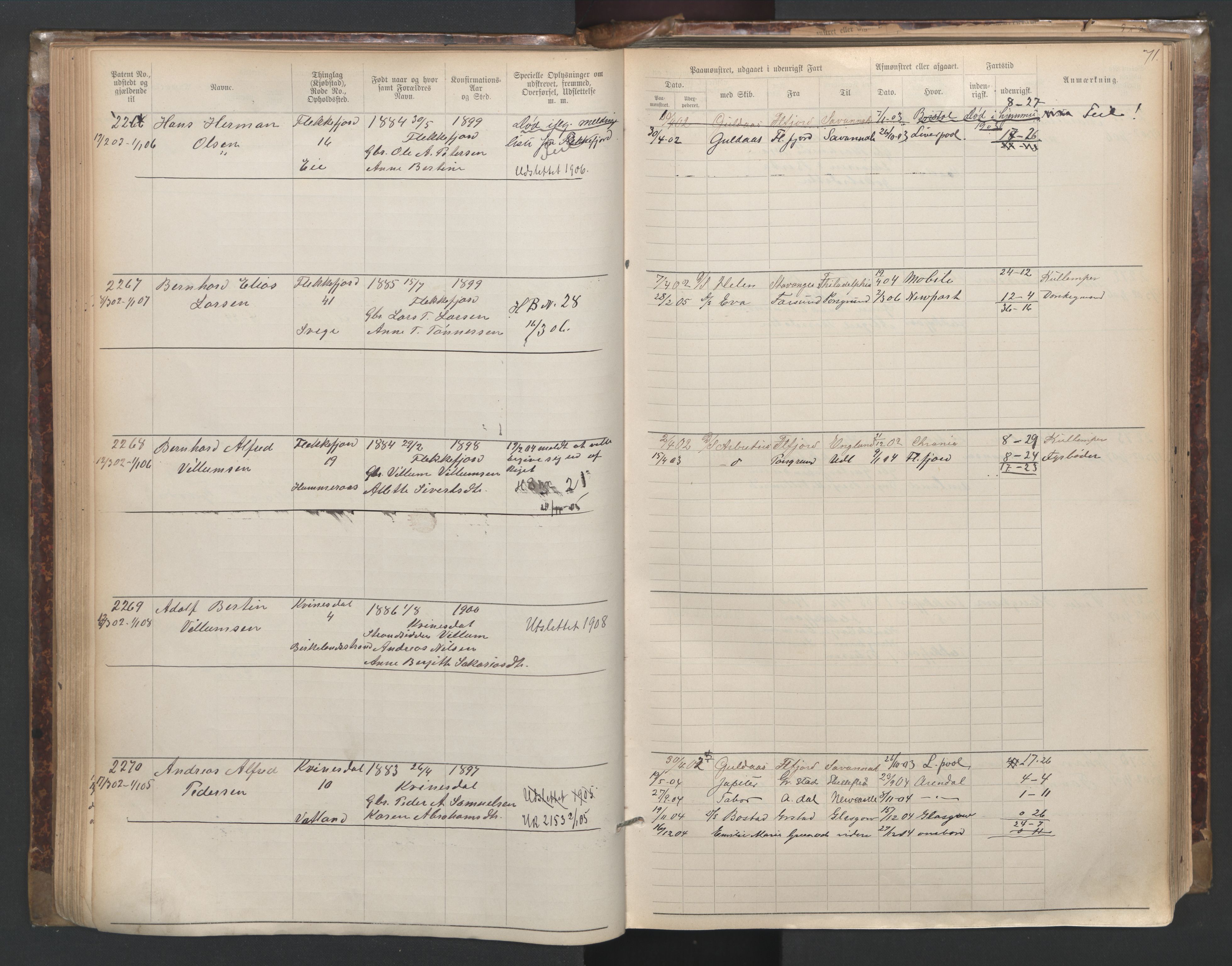 Flekkefjord mønstringskrets, AV/SAK-2031-0018/F/Fa/L0003: Annotasjonsrulle nr 1921-2963 med register, N-3, 1892-1948, s. 102