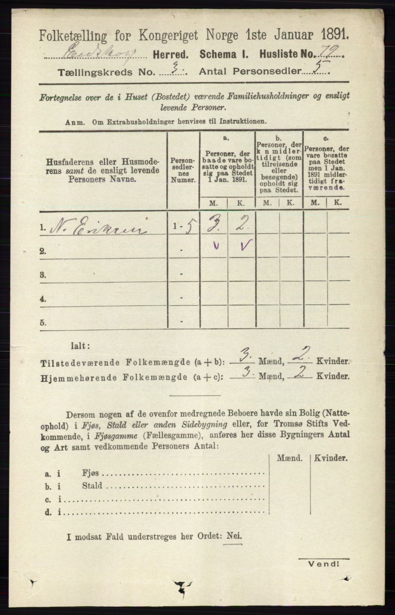 RA, Folketelling 1891 for 0420 Eidskog herred, 1891, s. 1067