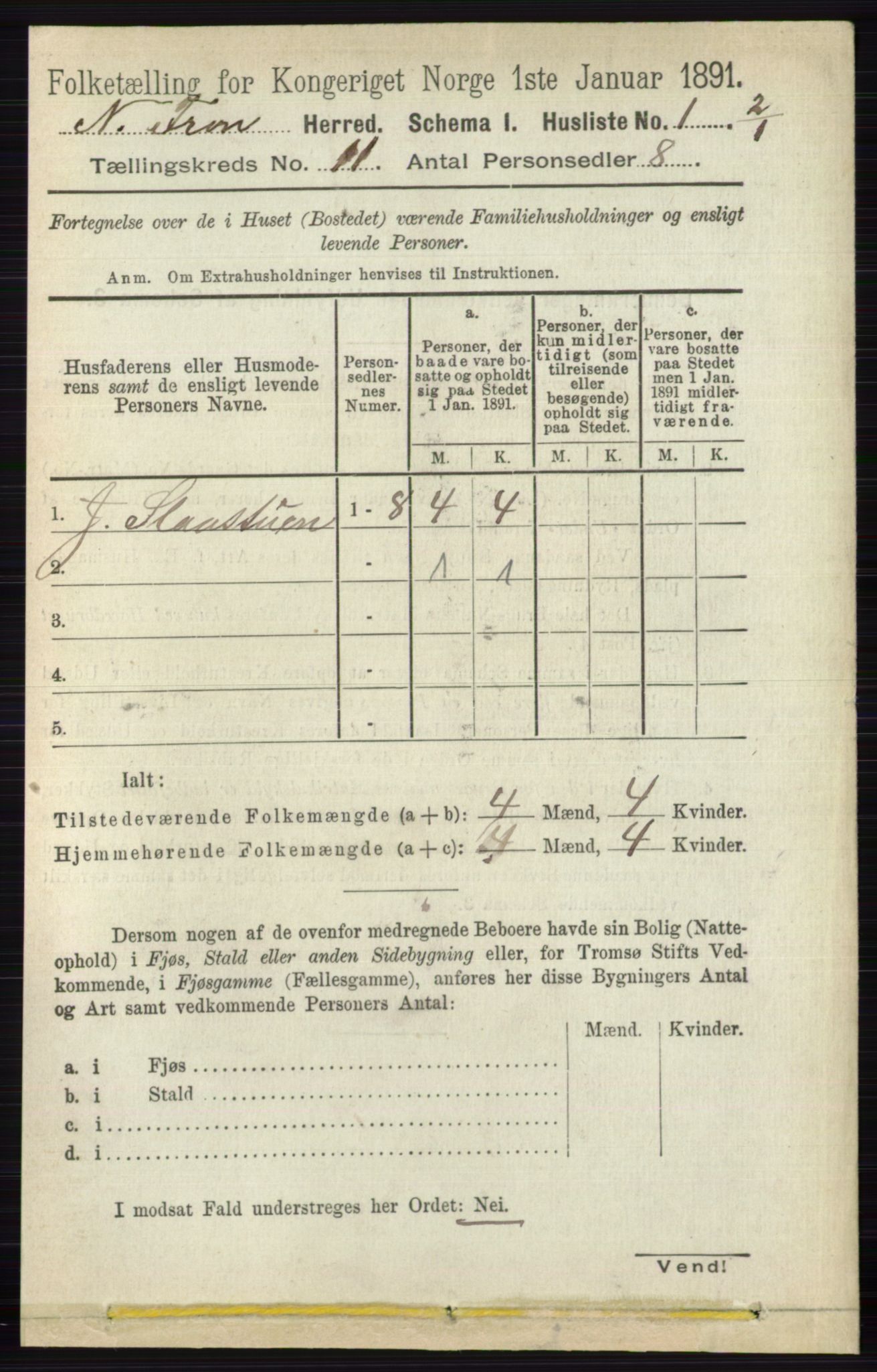 RA, Folketelling 1891 for 0518 Nord-Fron herred, 1891, s. 4781