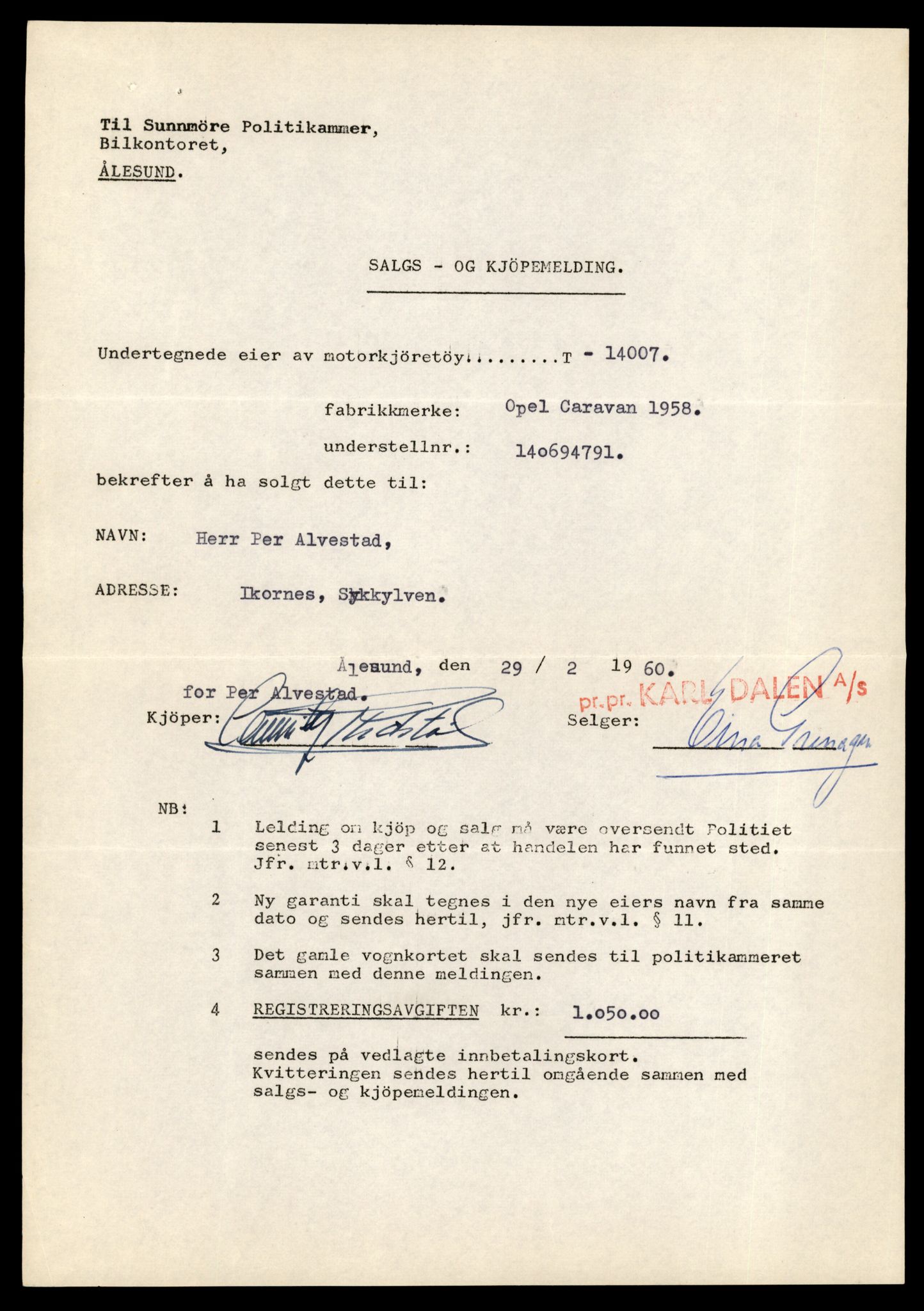Møre og Romsdal vegkontor - Ålesund trafikkstasjon, AV/SAT-A-4099/F/Fe/L0042: Registreringskort for kjøretøy T 13906 - T 14079, 1927-1998, s. 1439