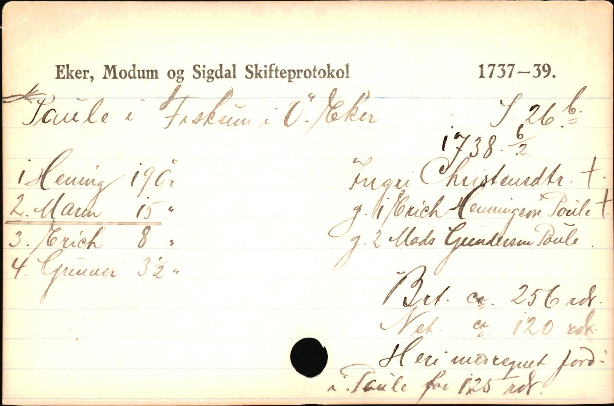 Eiker, Modum og Sigdal sorenskriveri, AV/SAKO-A-123/H, 1676-1828, s. 3928
