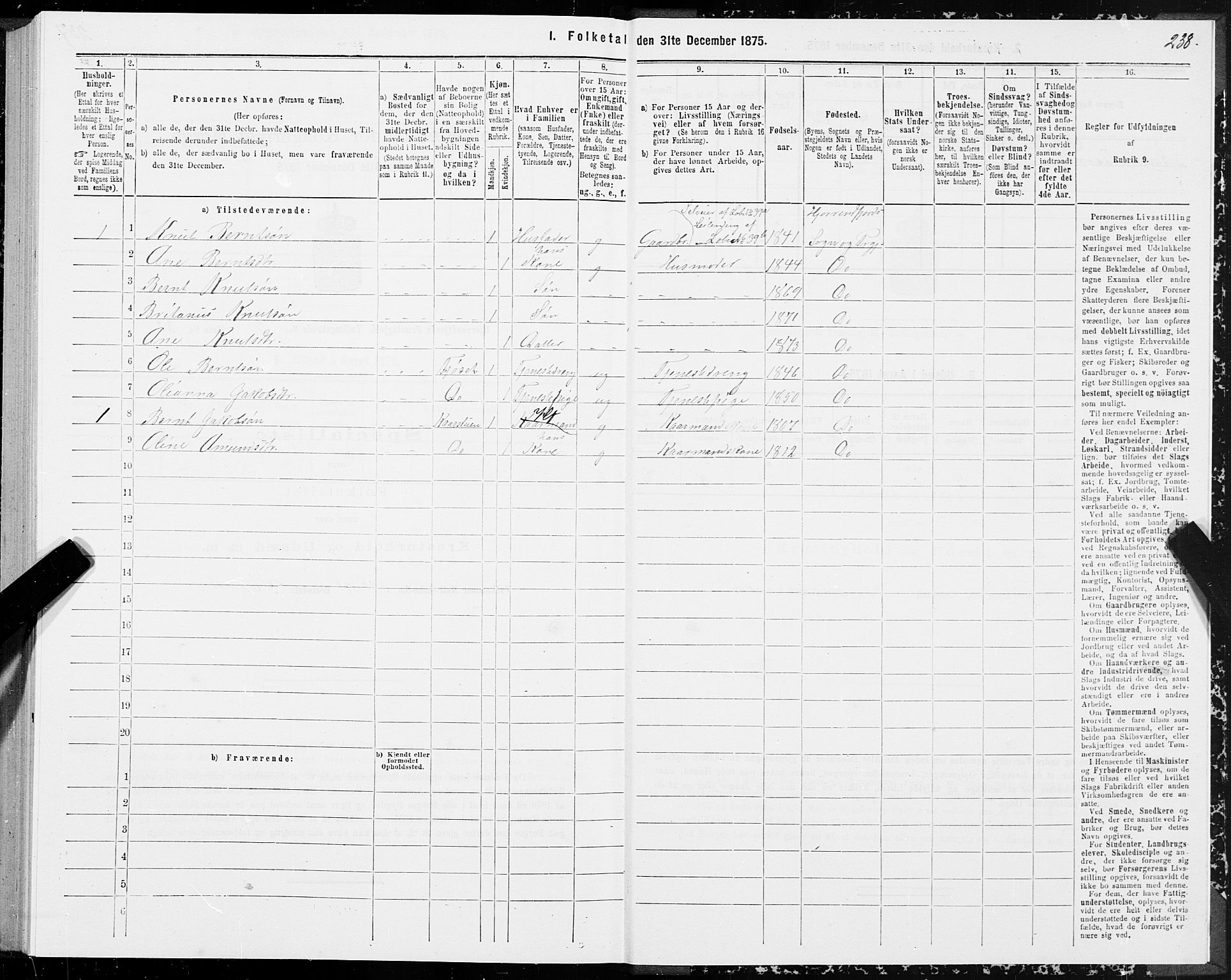 SAT, Folketelling 1875 for 1522P Hjørundfjord prestegjeld, 1875, s. 1238