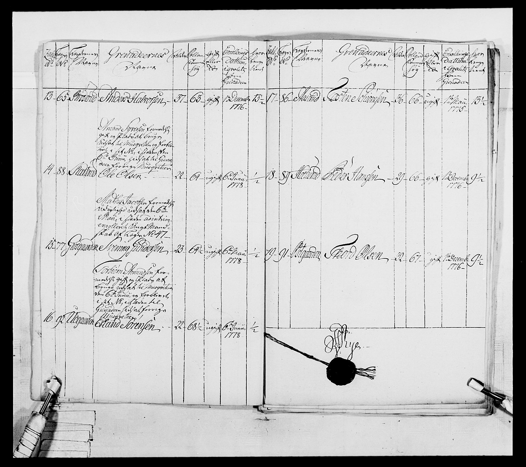 Generalitets- og kommissariatskollegiet, Det kongelige norske kommissariatskollegium, AV/RA-EA-5420/E/Eh/L0043a: 2. Akershusiske nasjonale infanteriregiment, 1767-1778, s. 763