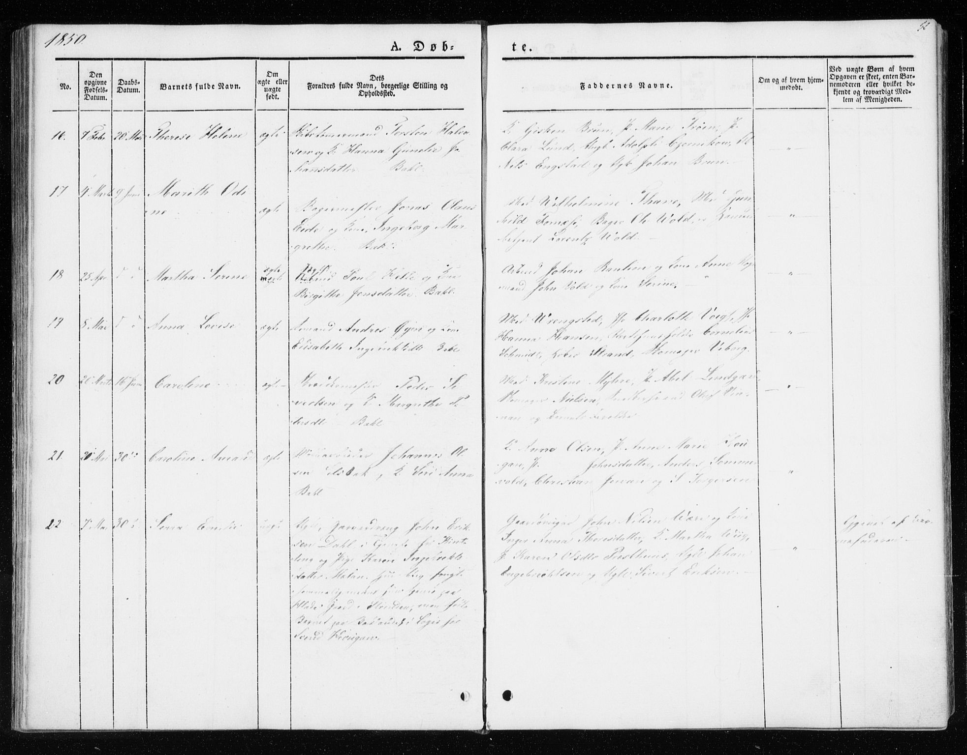 Ministerialprotokoller, klokkerbøker og fødselsregistre - Sør-Trøndelag, SAT/A-1456/604/L0183: Ministerialbok nr. 604A04, 1841-1850, s. 52
