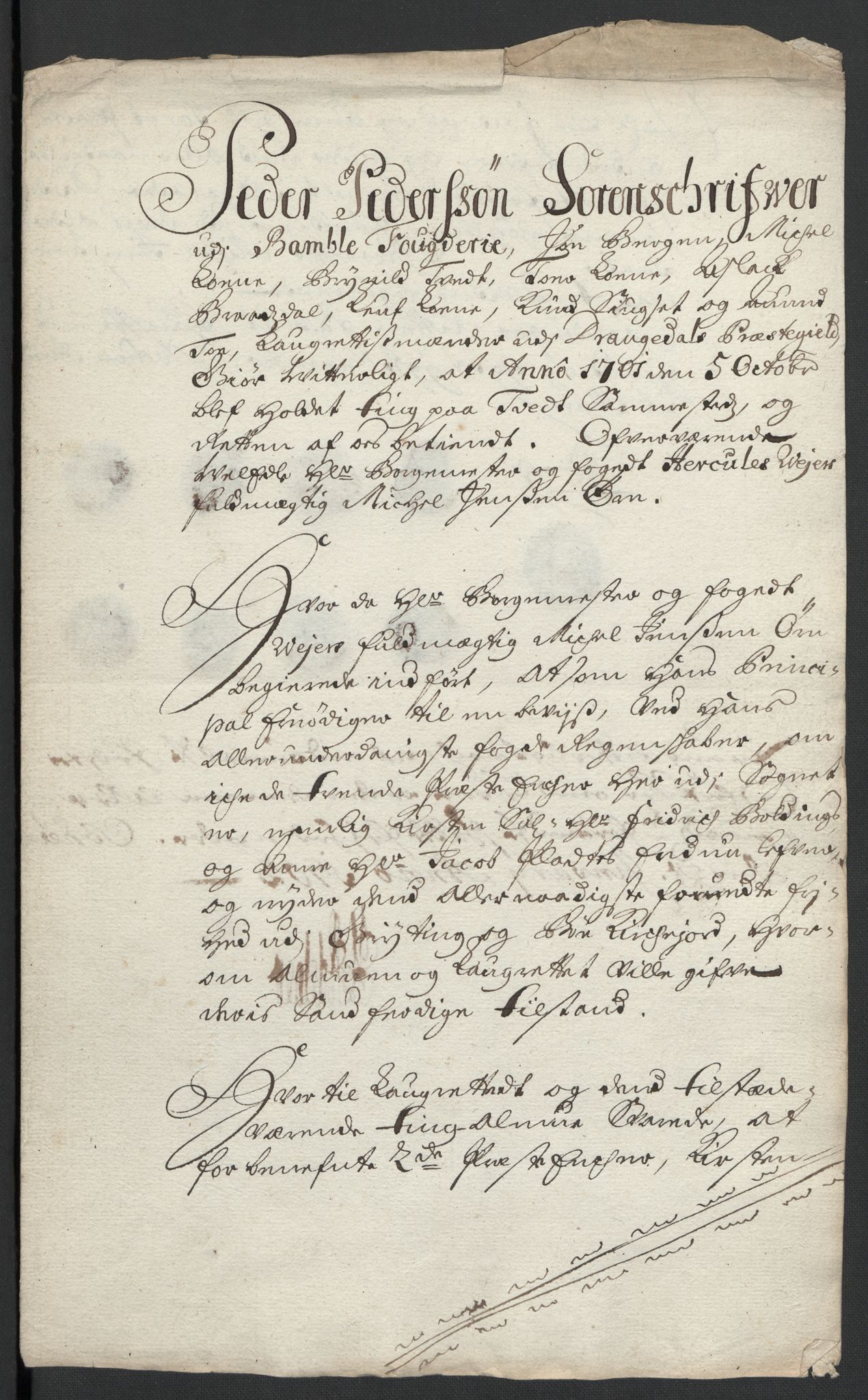 Rentekammeret inntil 1814, Reviderte regnskaper, Fogderegnskap, AV/RA-EA-4092/R36/L2105: Fogderegnskap Øvre og Nedre Telemark og Bamble, 1701, s. 270