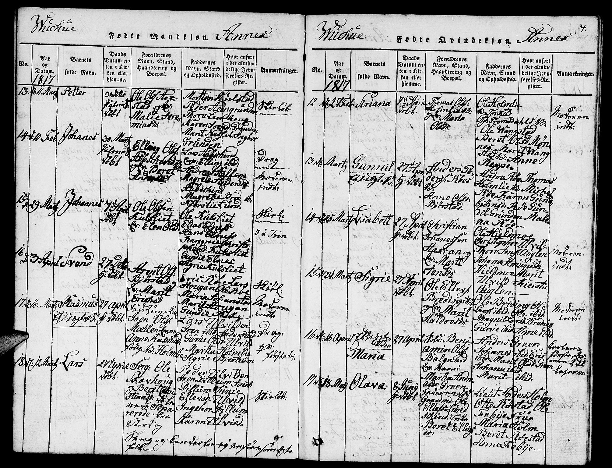Ministerialprotokoller, klokkerbøker og fødselsregistre - Nord-Trøndelag, SAT/A-1458/724/L0265: Klokkerbok nr. 724C01, 1816-1845, s. 4