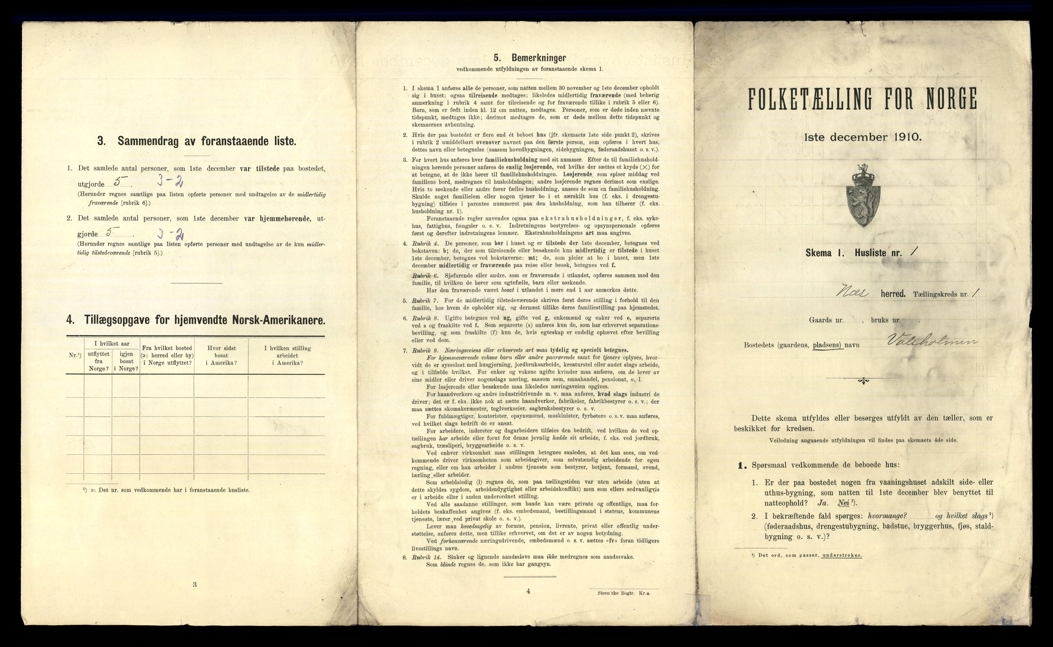 RA, Folketelling 1910 for 1628 Nes herred, 1910, s. 17