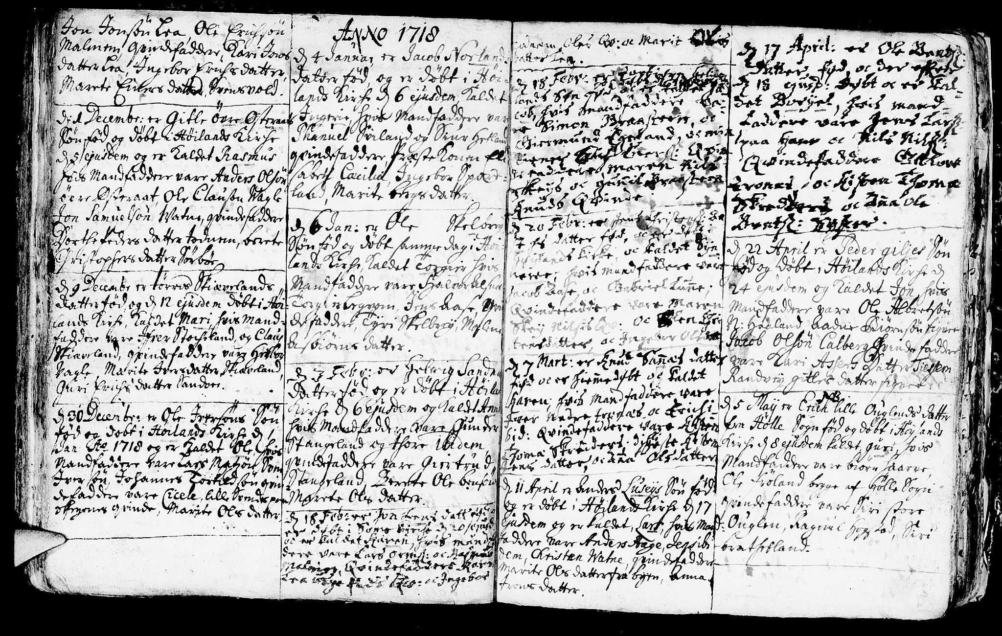 Høyland sokneprestkontor, AV/SAST-A-101799/001/30BA/L0001: Ministerialbok nr. A 1, 1691-1732