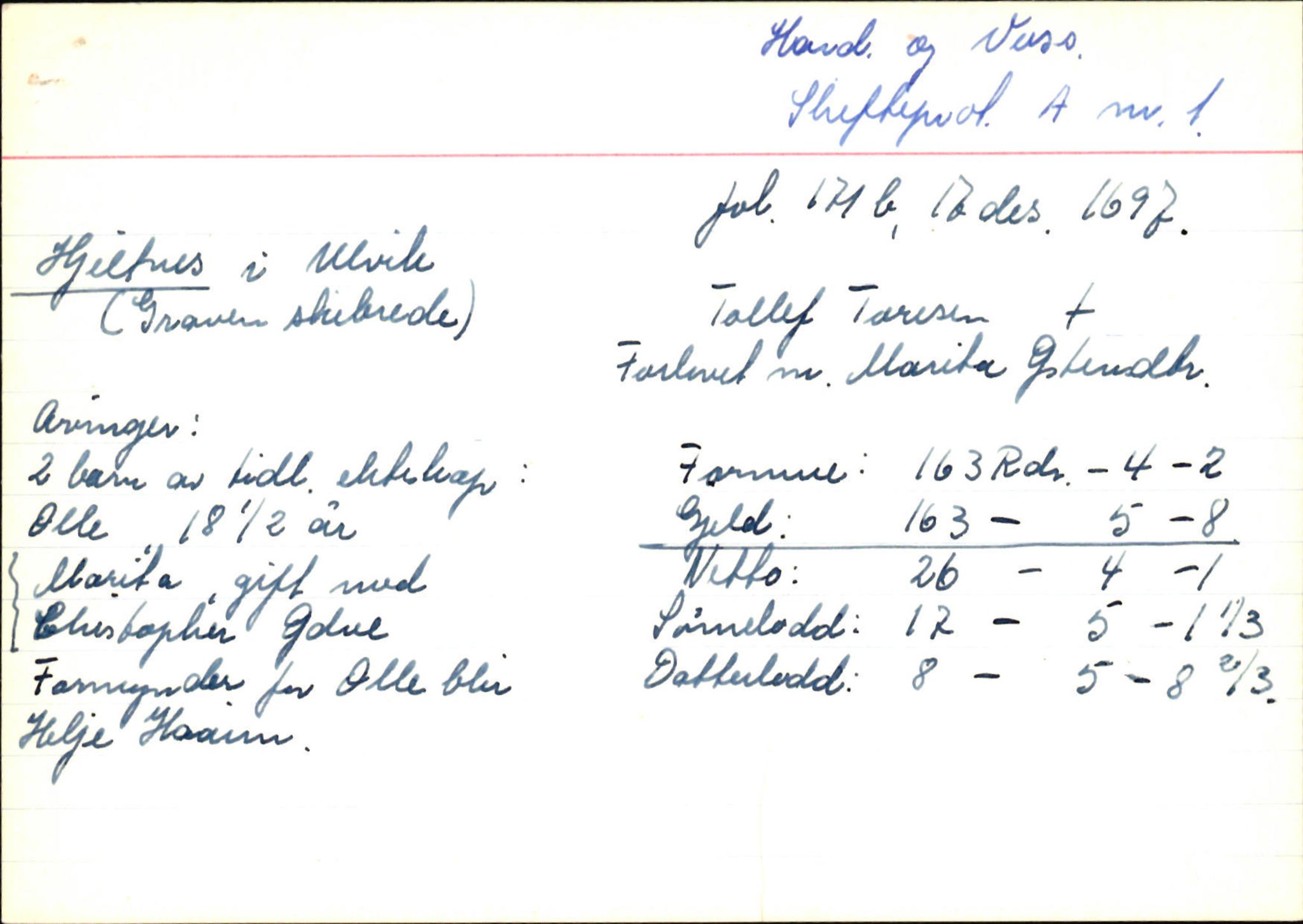 Skiftekort ved Statsarkivet i Bergen, SAB/SKIFTEKORT/002/L0001: Skifteprotokoll nr. 1-3, 1695-1721, s. 29