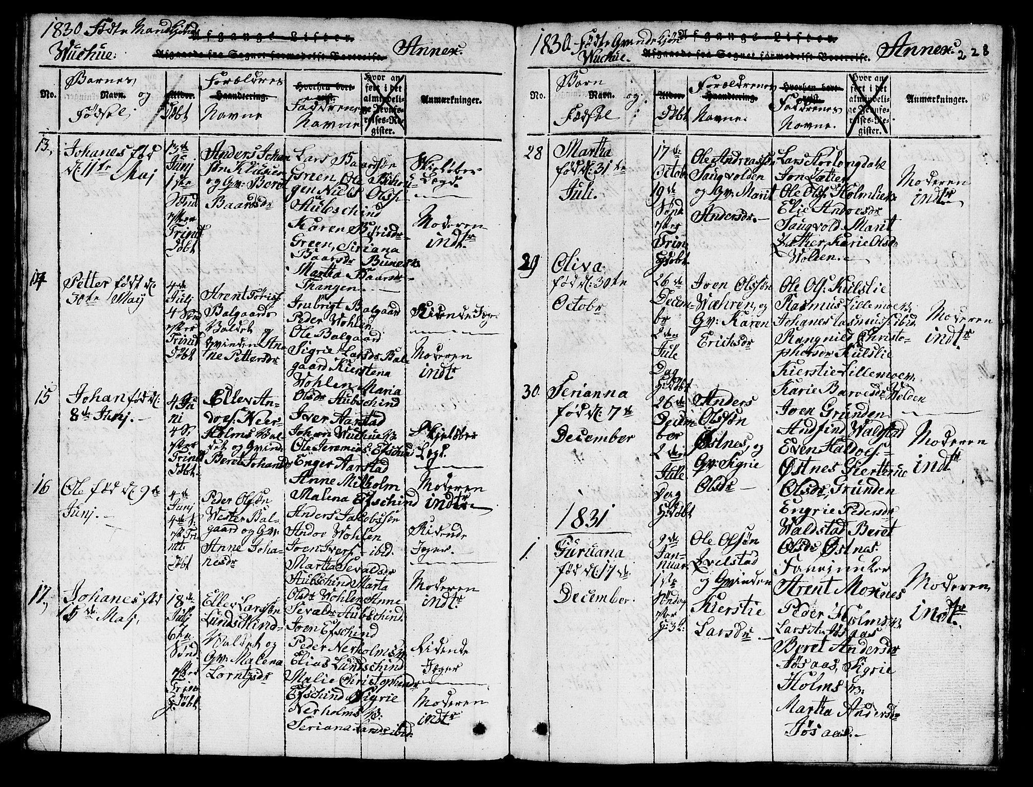 Ministerialprotokoller, klokkerbøker og fødselsregistre - Nord-Trøndelag, AV/SAT-A-1458/724/L0265: Klokkerbok nr. 724C01, 1816-1845, s. 228