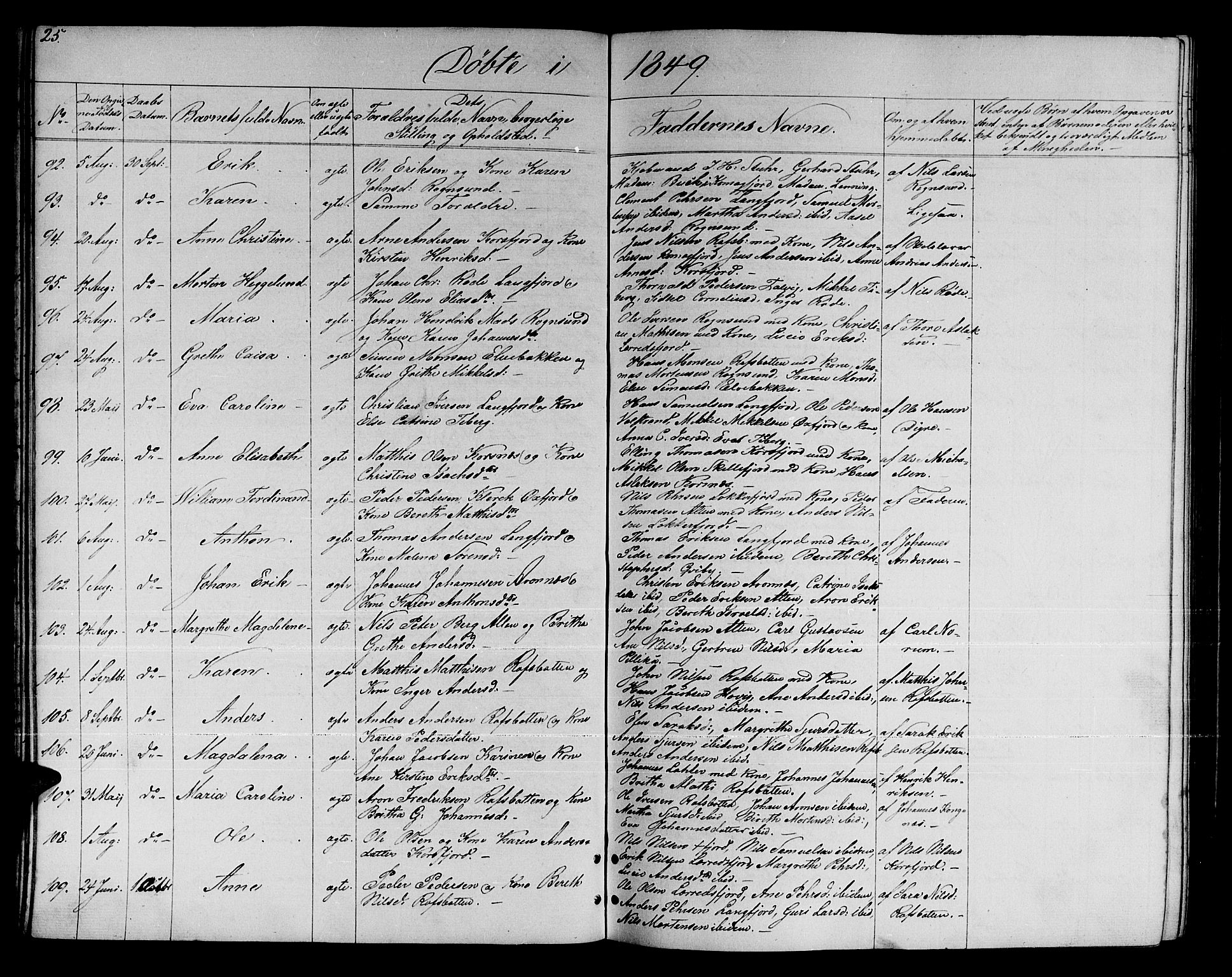 Talvik sokneprestkontor, AV/SATØ-S-1337/H/Hb/L0001klokker: Klokkerbok nr. 1, 1847-1863, s. 25