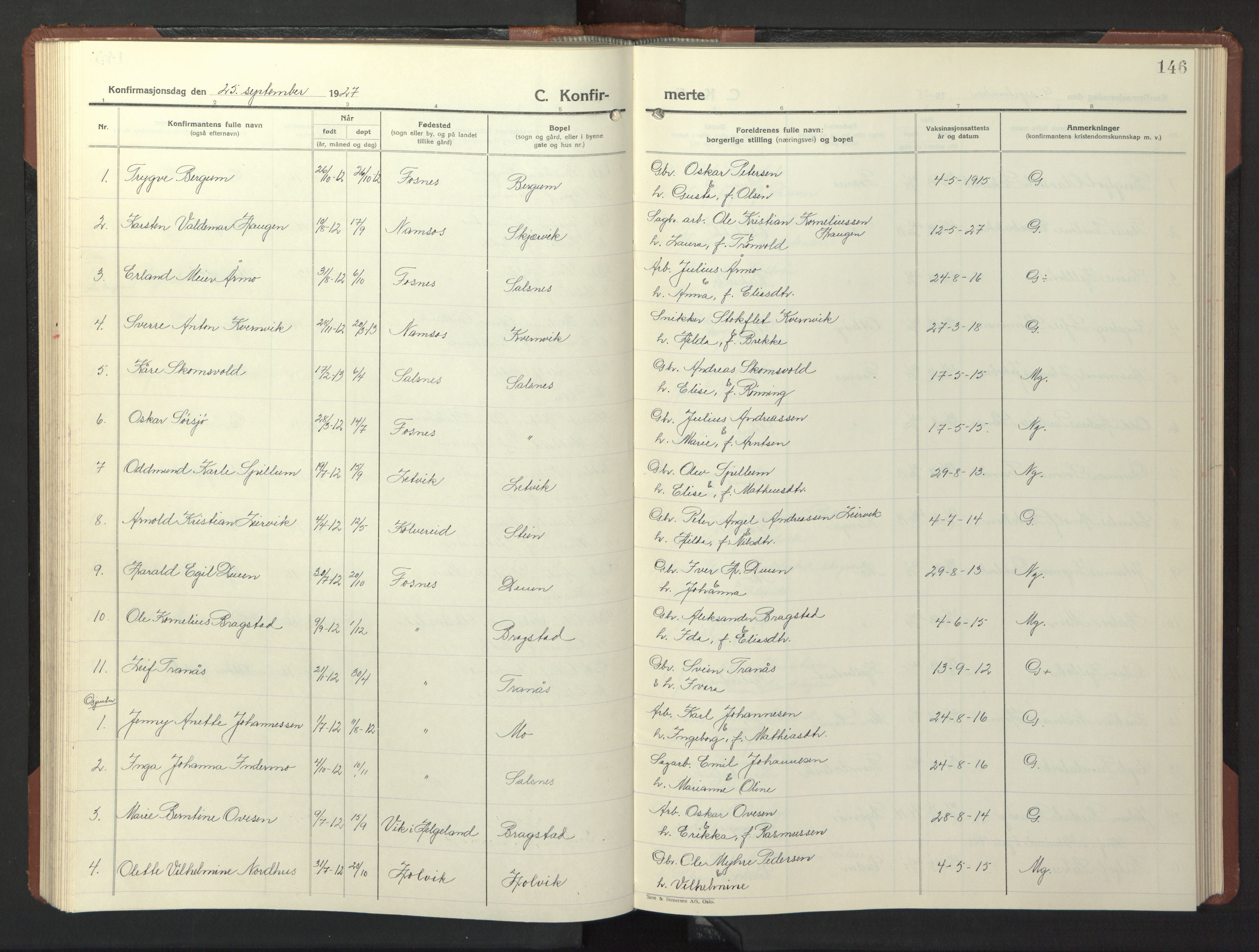 Ministerialprotokoller, klokkerbøker og fødselsregistre - Nord-Trøndelag, SAT/A-1458/773/L0625: Klokkerbok nr. 773C01, 1910-1952, s. 146