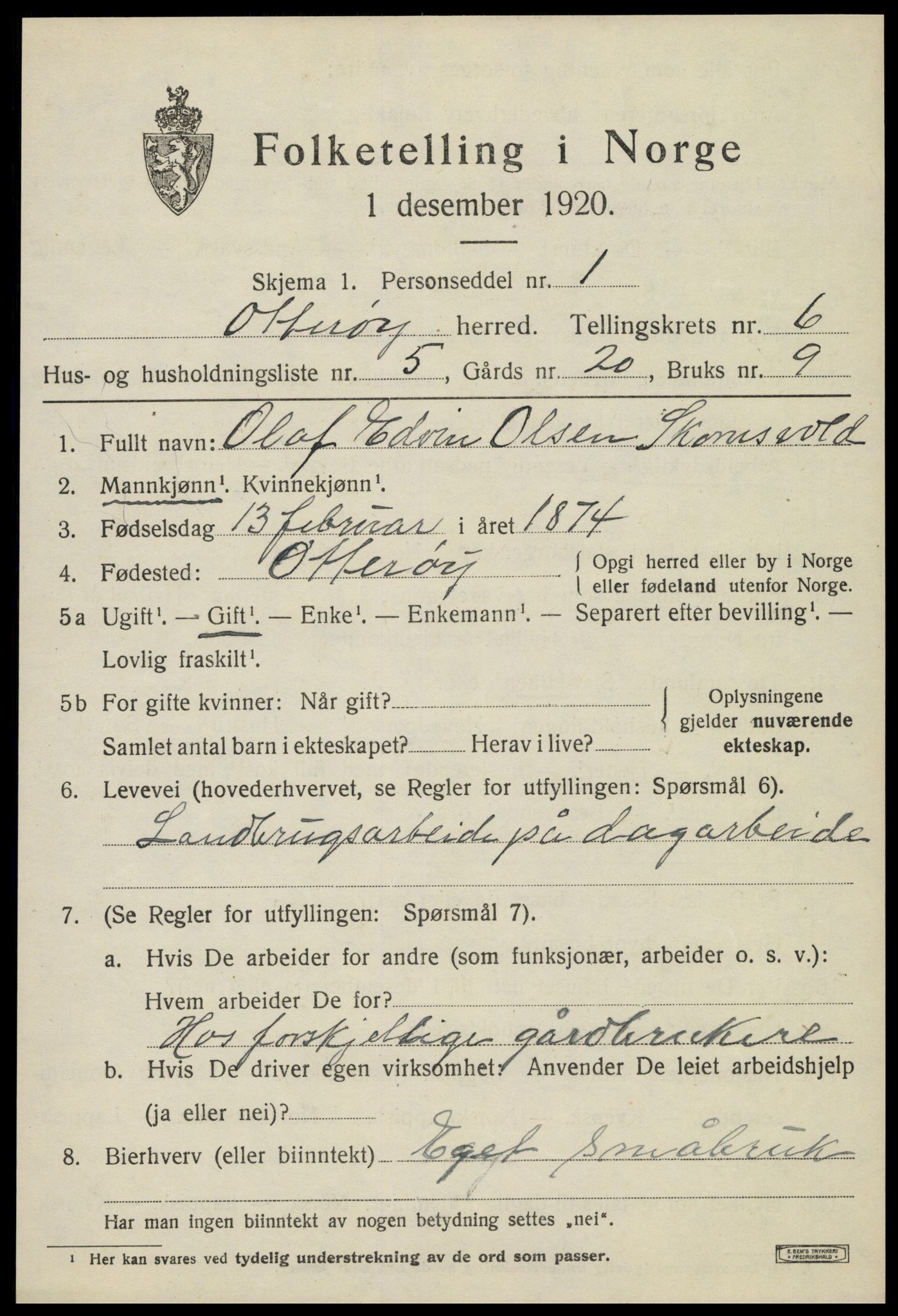 SAT, Folketelling 1920 for 1747 Otterøy herred, 1920, s. 2273