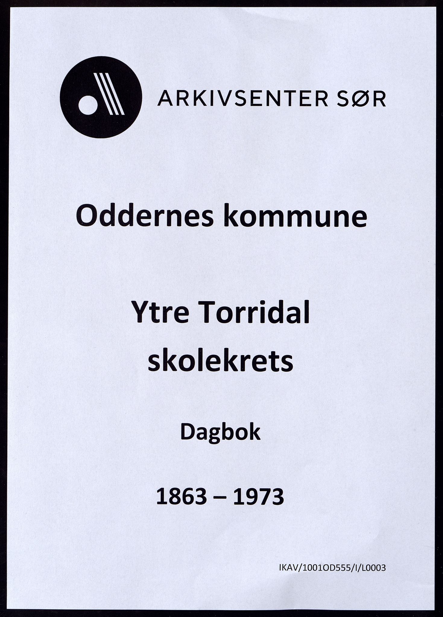 Oddernes kommune - Ytre Torridal skolekrets, IKAV/1001OD555/I/L0003: Dagbok , 1863-1873