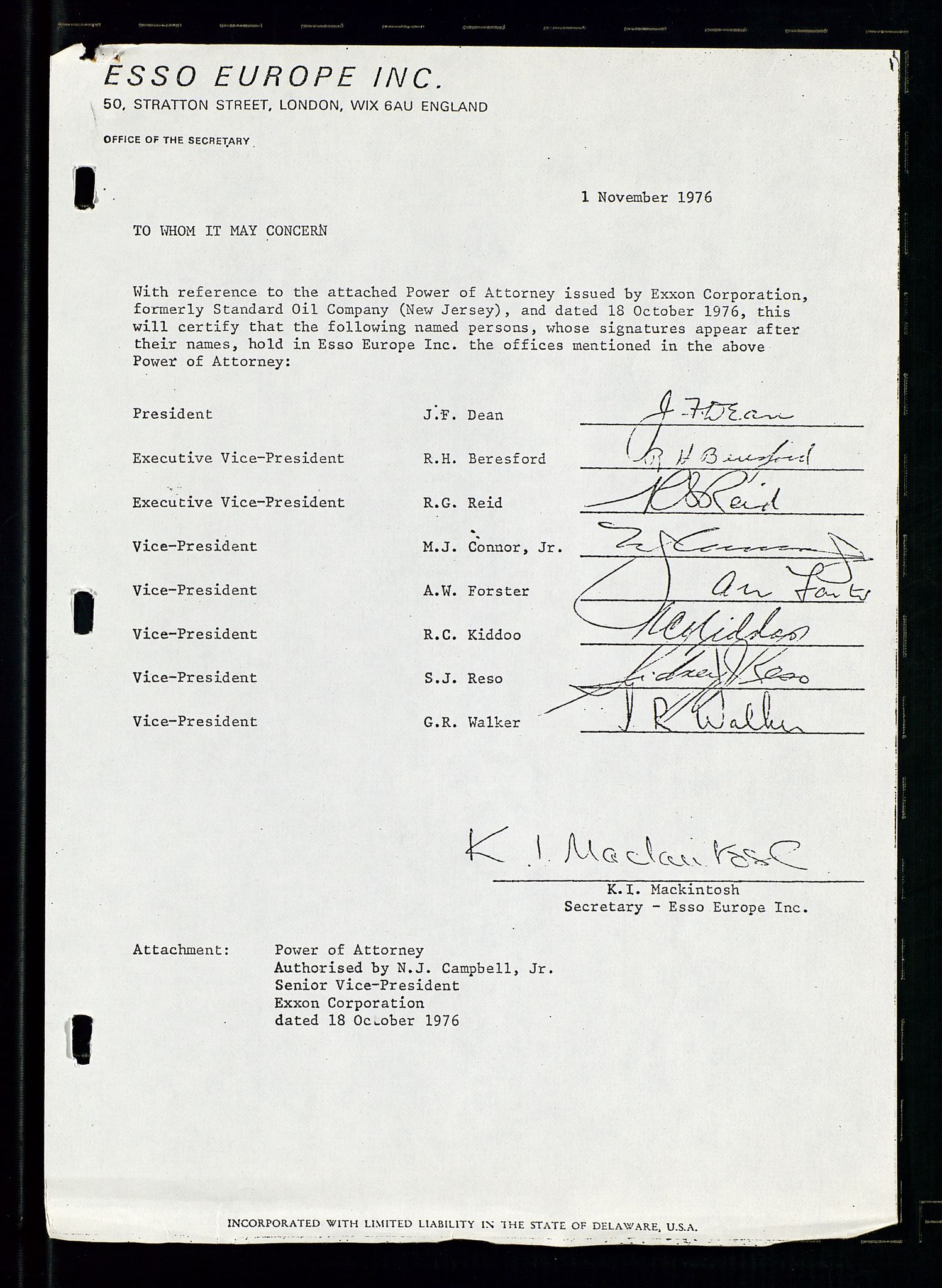 Pa 1512 - Esso Exploration and Production Norway Inc., SAST/A-101917/A/Aa/L0001/0002: Styredokumenter / Corporate records, Board meeting minutes, Agreements, Stocholder meetings, 1975-1979, s. 71