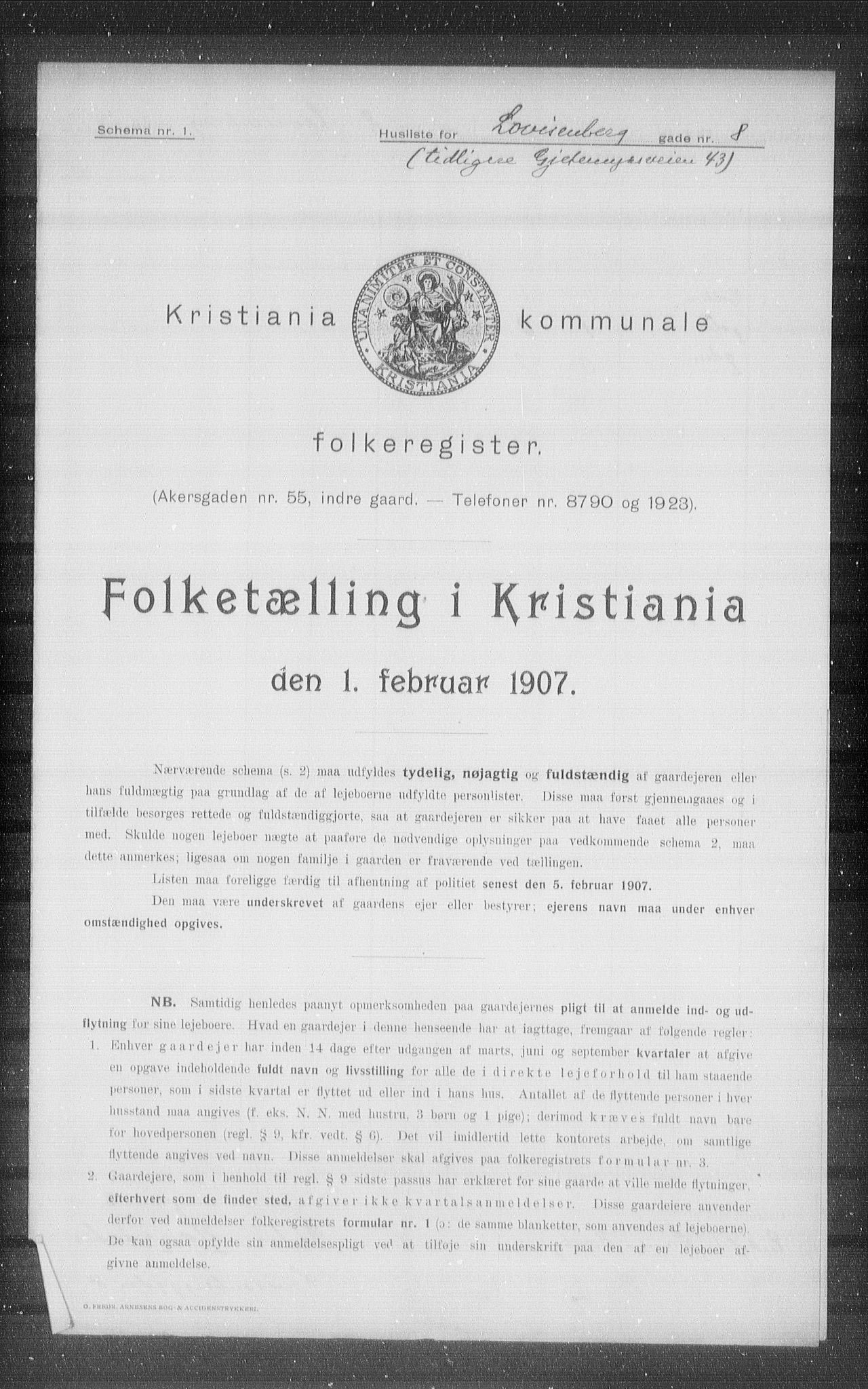OBA, Kommunal folketelling 1.2.1907 for Kristiania kjøpstad, 1907, s. 29861
